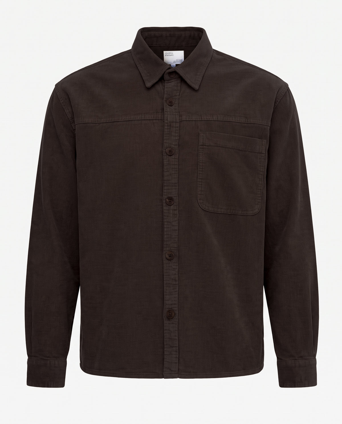 Organic Corduroy Boxy Overshirt - Coffee Brown