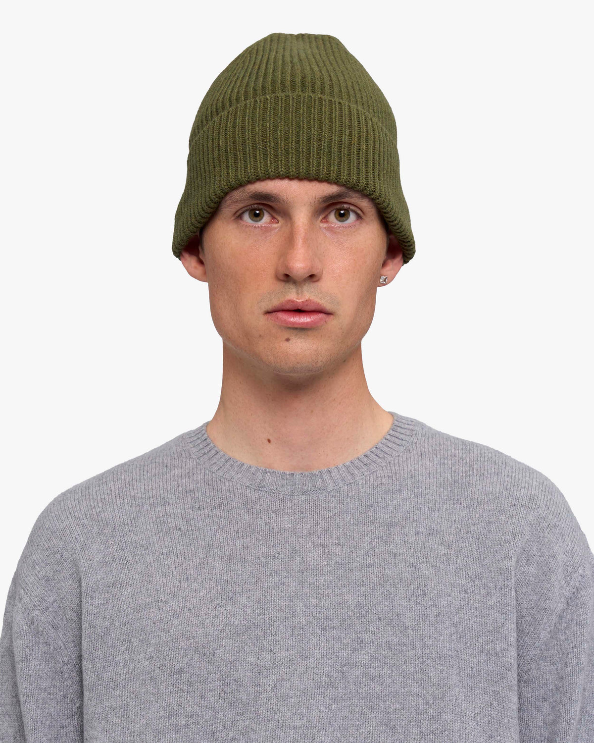 Cashmere Beanie - Basil Green