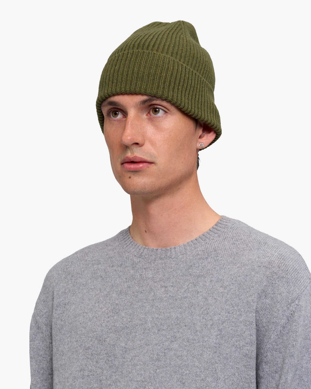 Cashmere Beanie - Basil Green