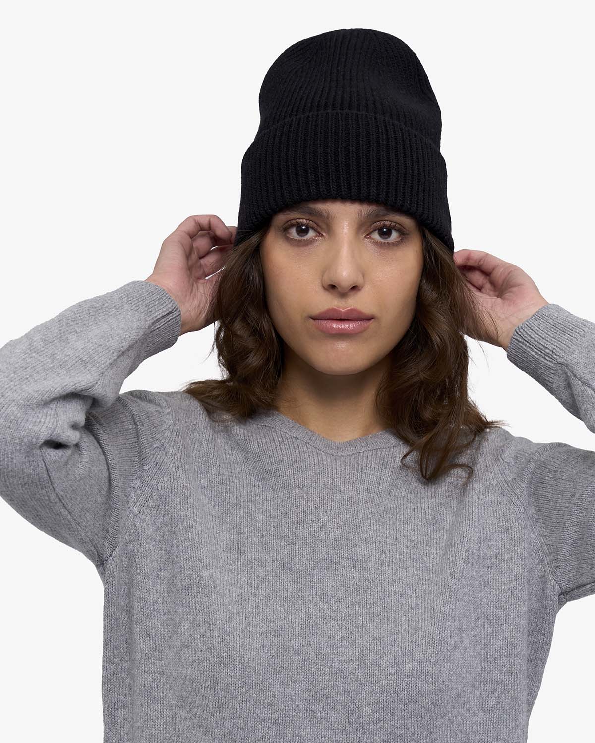 Cashmere Beanie - Deep Black