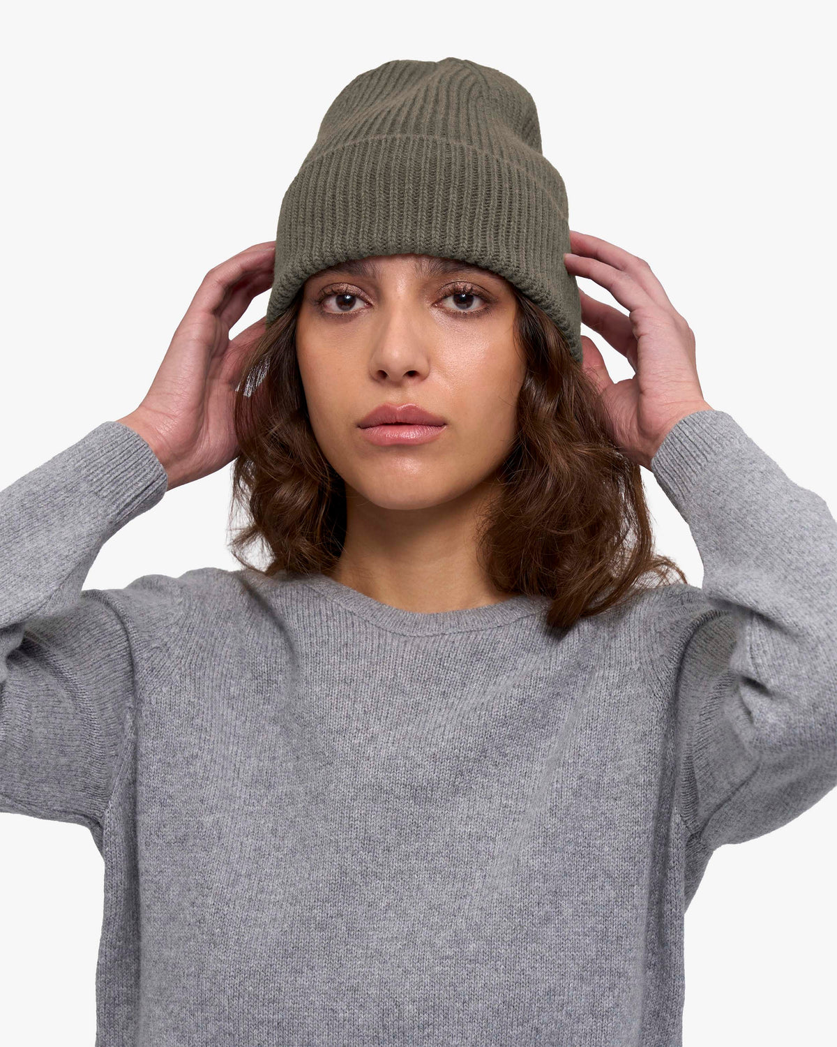 Cashmere Beanie - Dusty Olive
