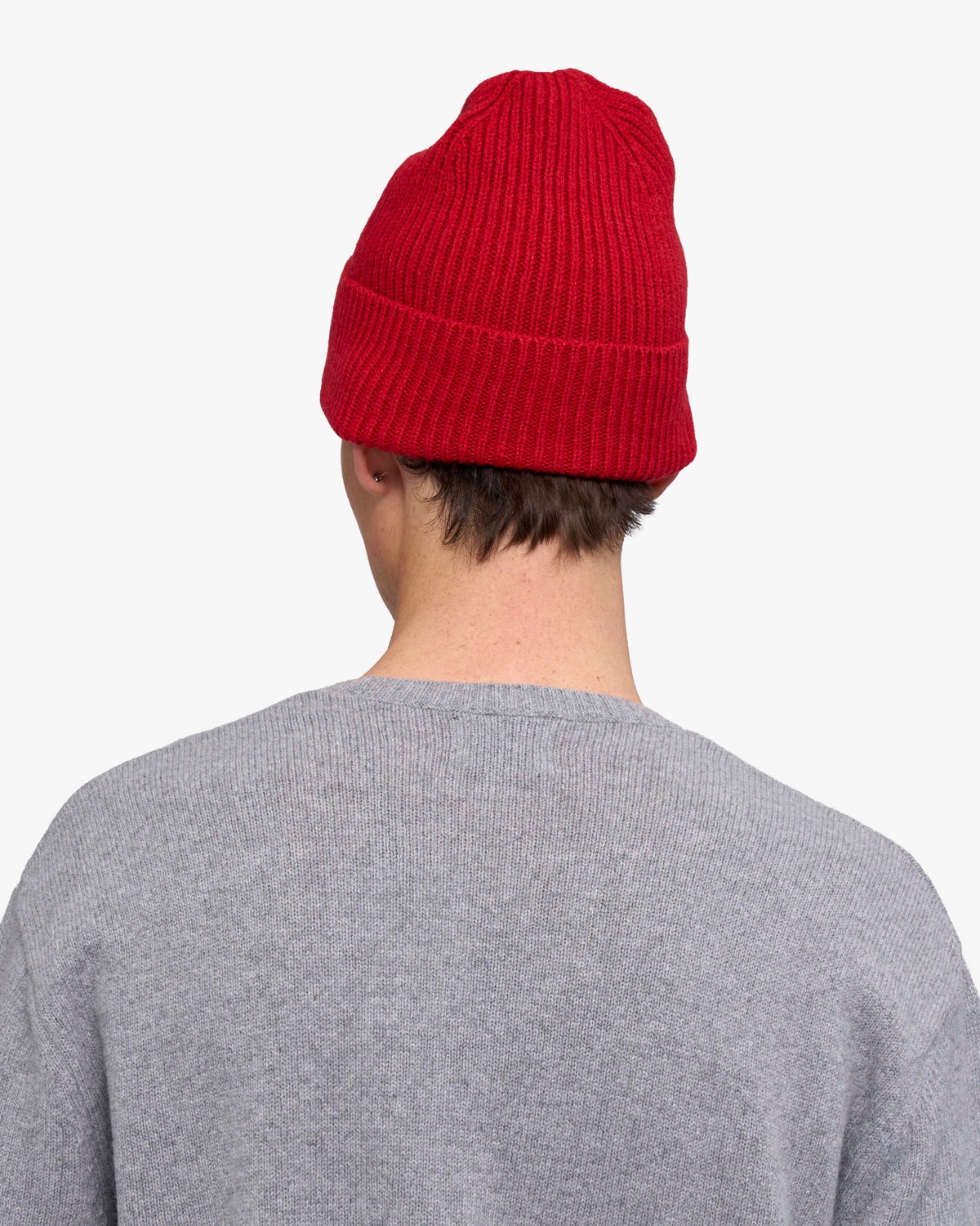 Cashmere Beanie - Red Tangerine