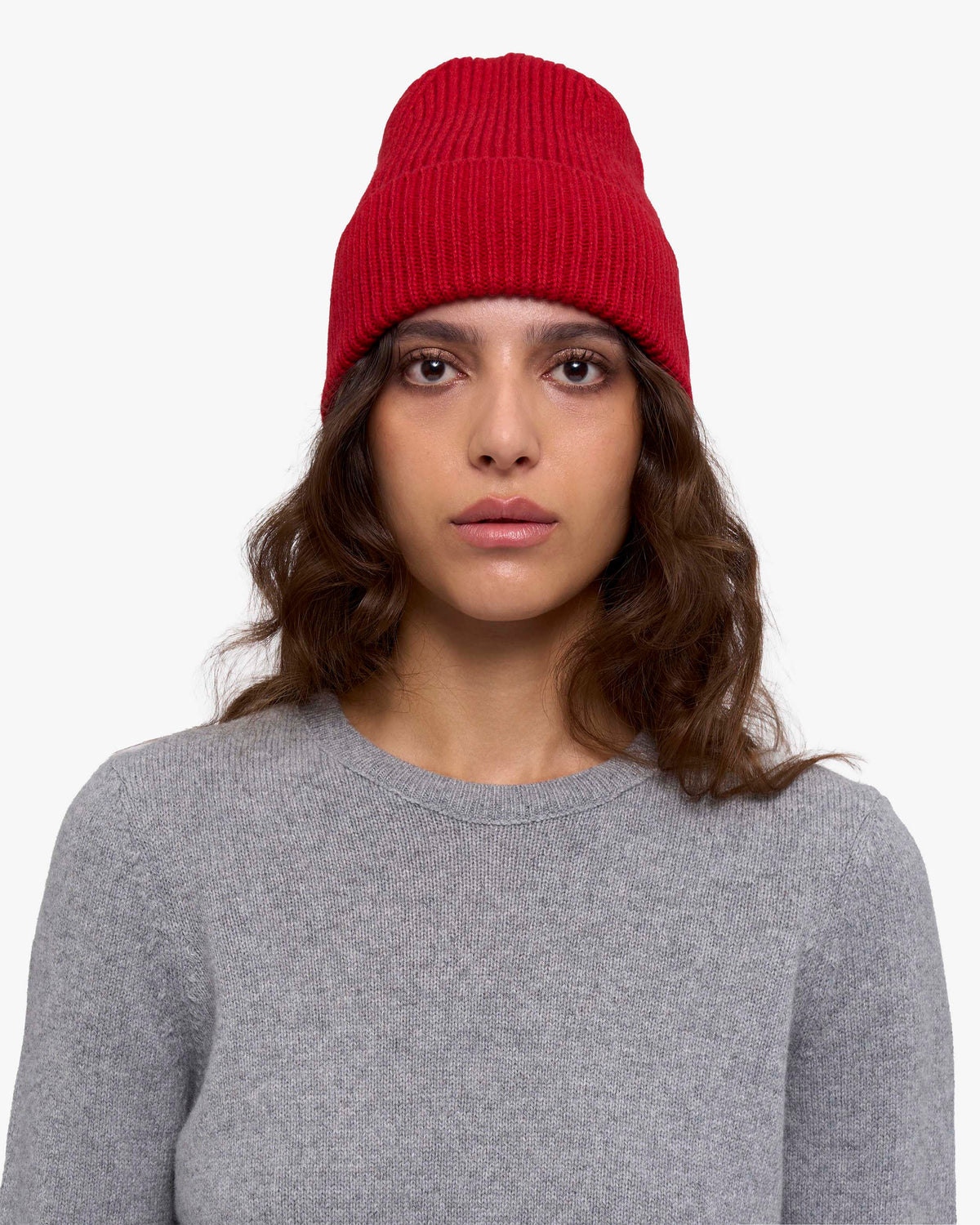 Cashmere Beanie - Red Tangerine