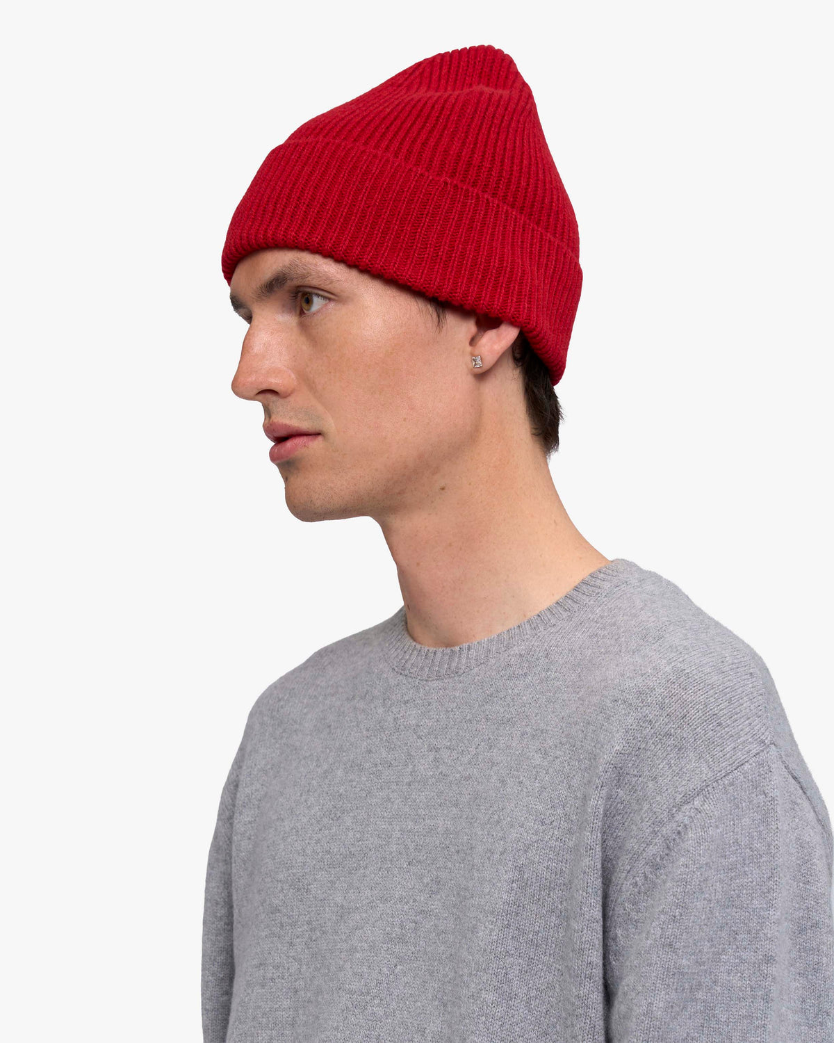Cashmere Beanie - Red Tangerine
