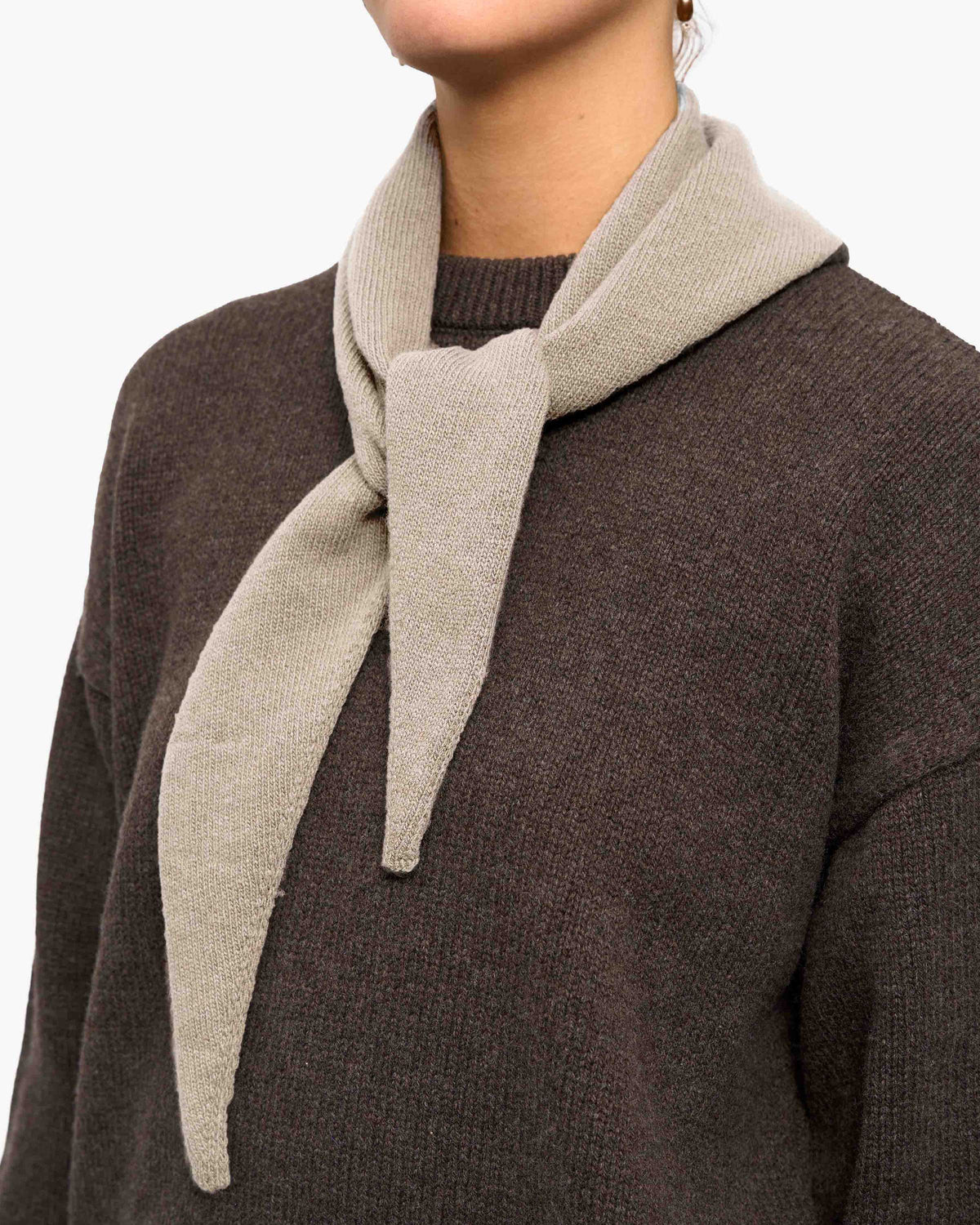 Merino Wool Triangle Scarf - Ivory White