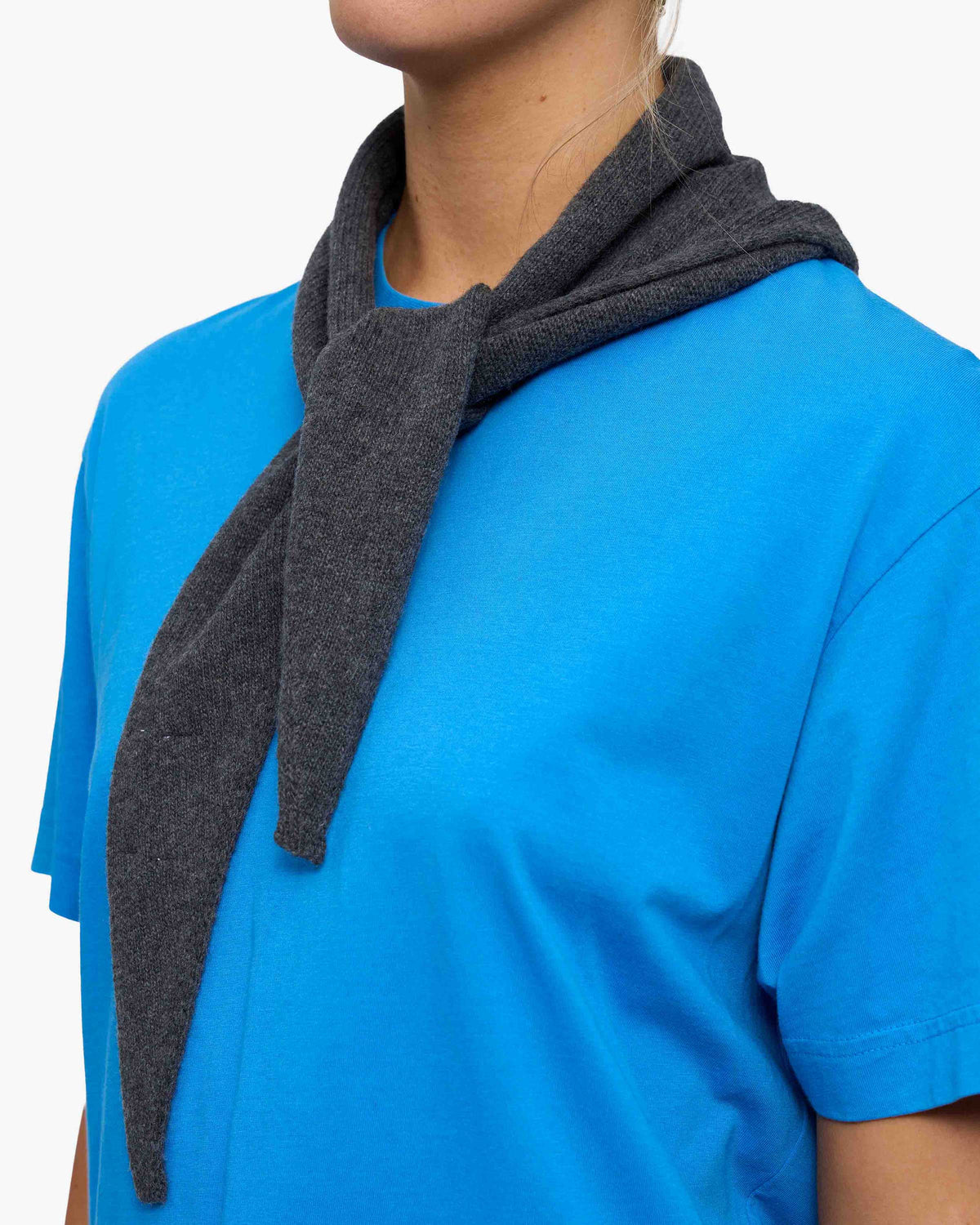 Merino Wool Triangle Scarf - Lava Grey
