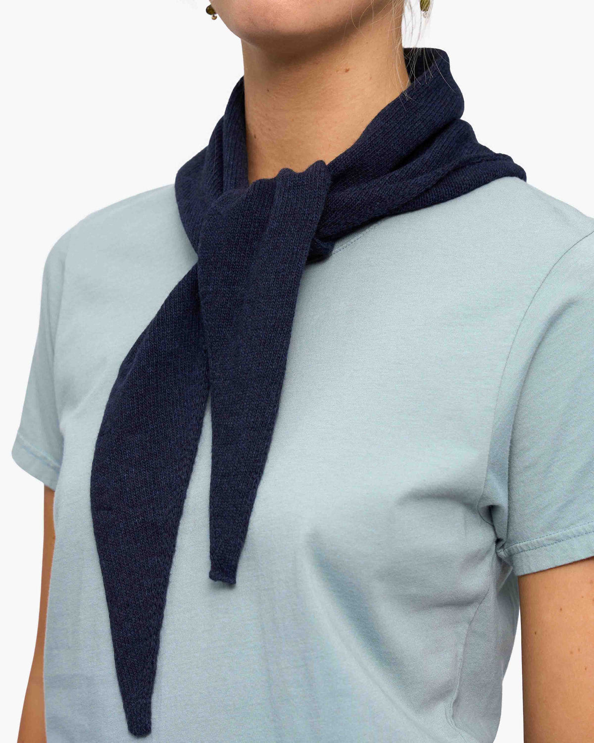 Merino Wool Triangle Scarf - Marine Blue