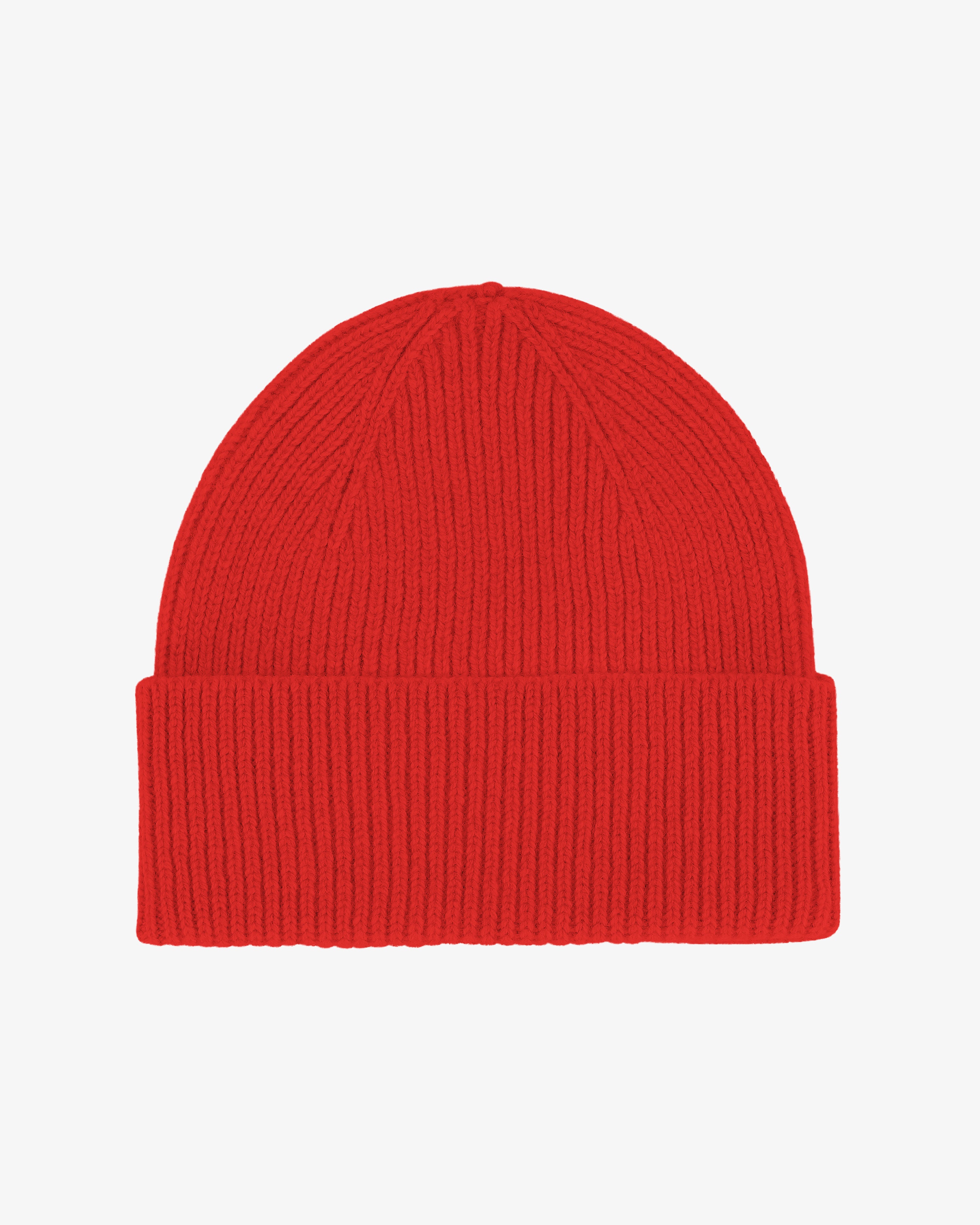 Merino Wool Beanie - Red Tangerine