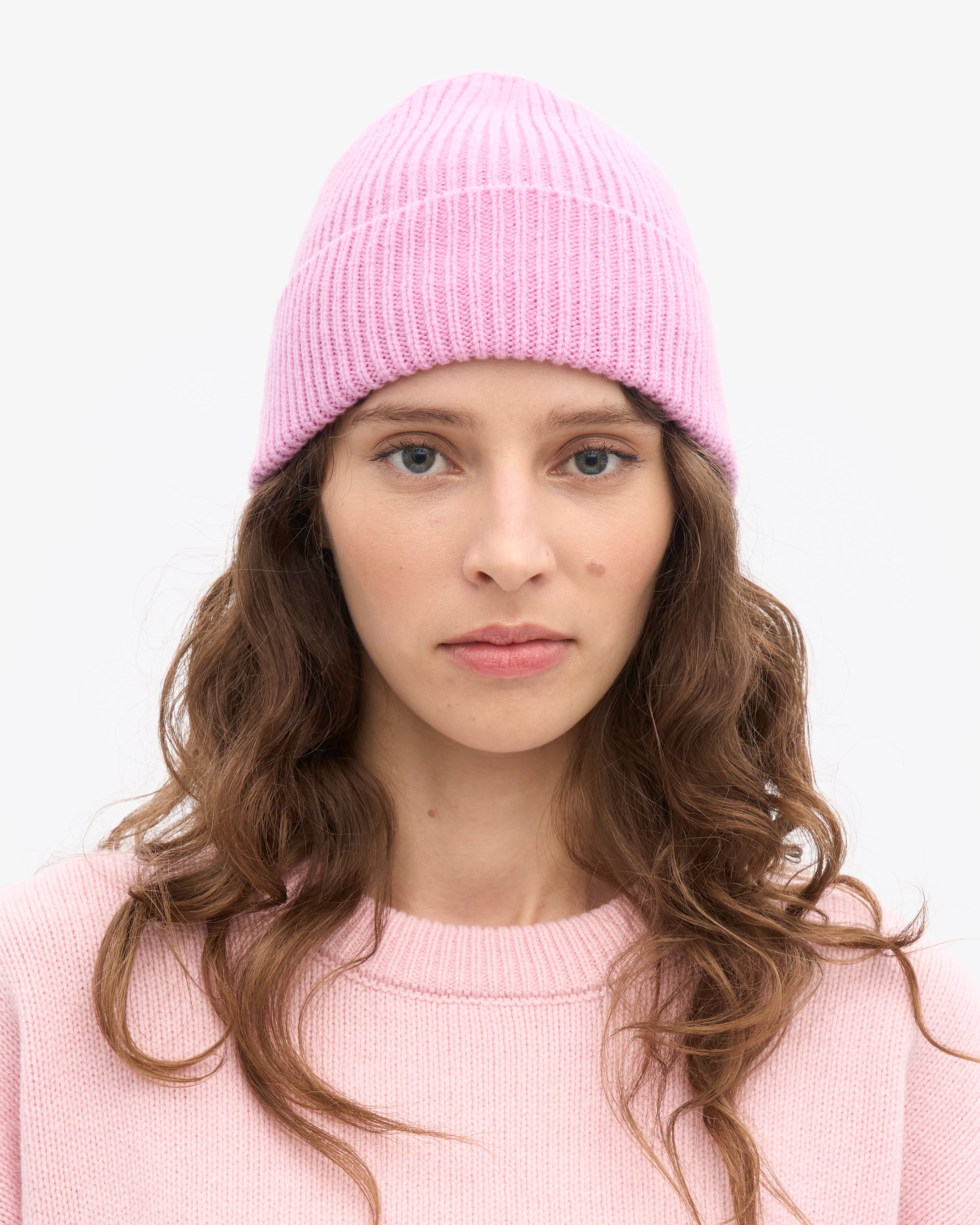 Merino Wool Beanie - Red Tangerine