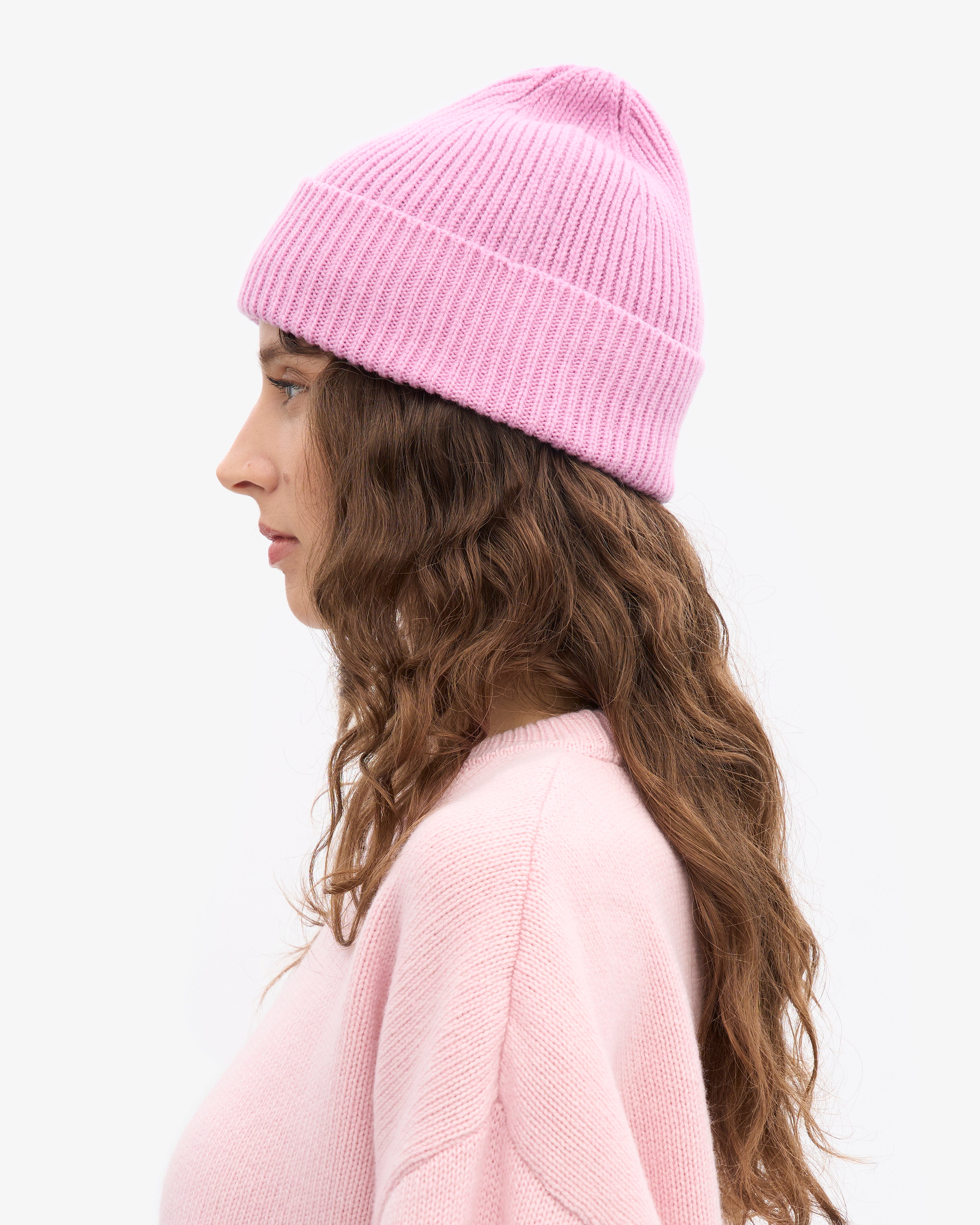 Merino Wool Beanie - Cherry Blossom
