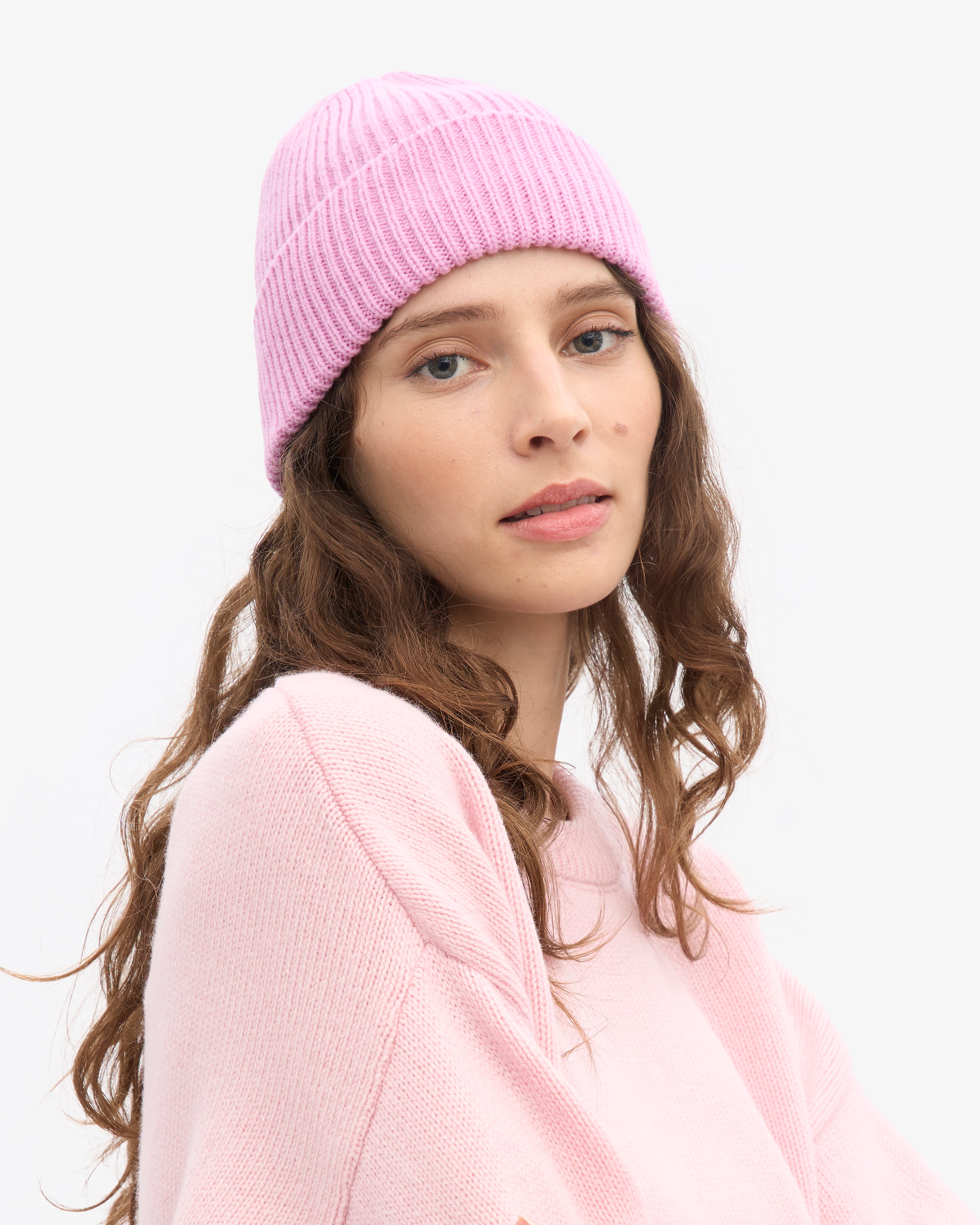 Merino Wool Beanie - Cherry Blossom