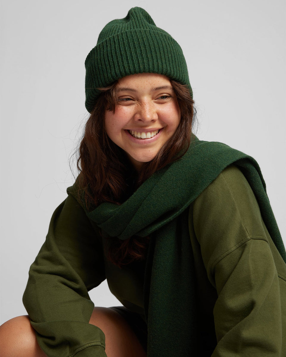 Knit Hat Made of 100% Organic Merino Wool / Wool Scarf XXL / 