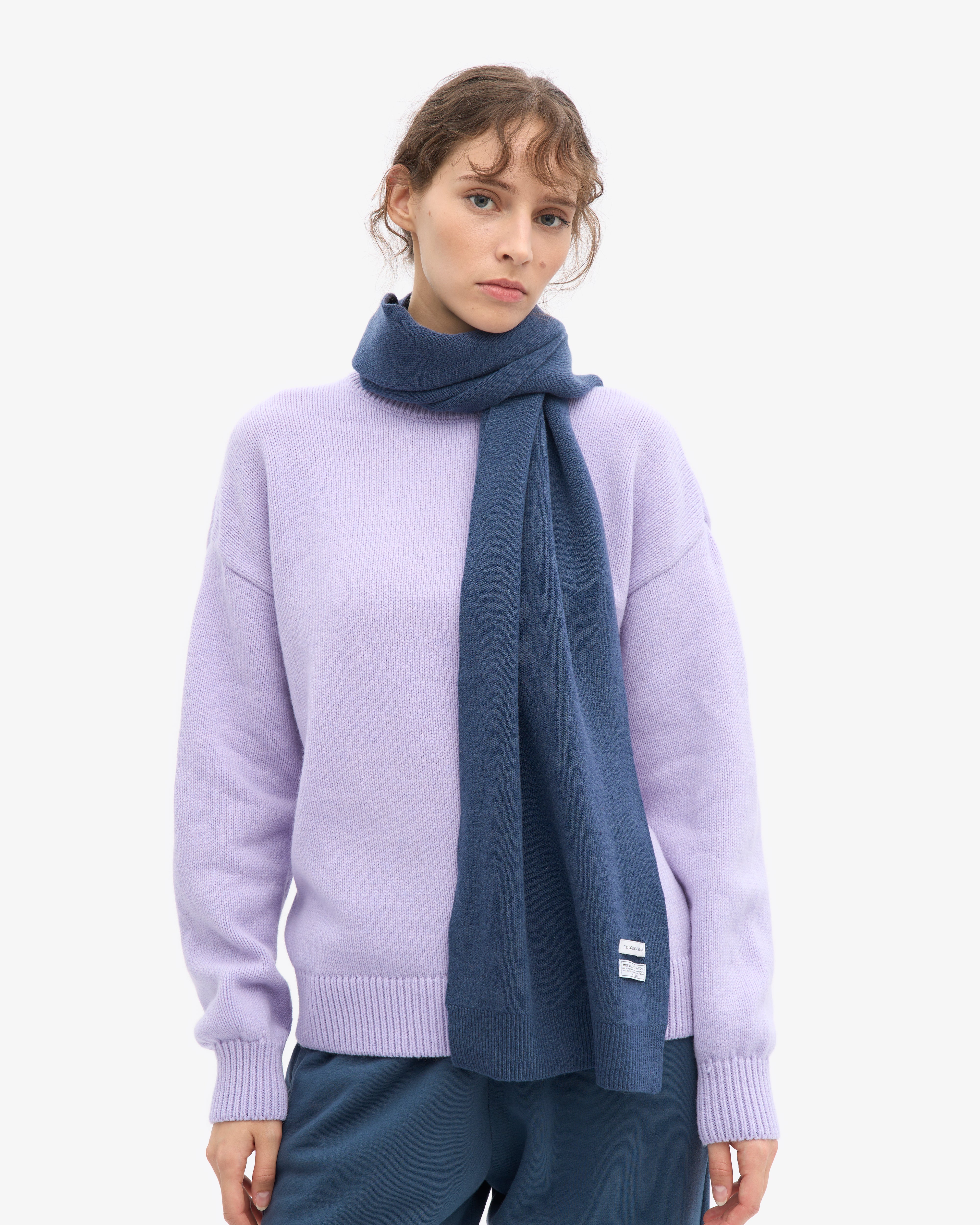 Merino Wool Scarf - Petrol Blue