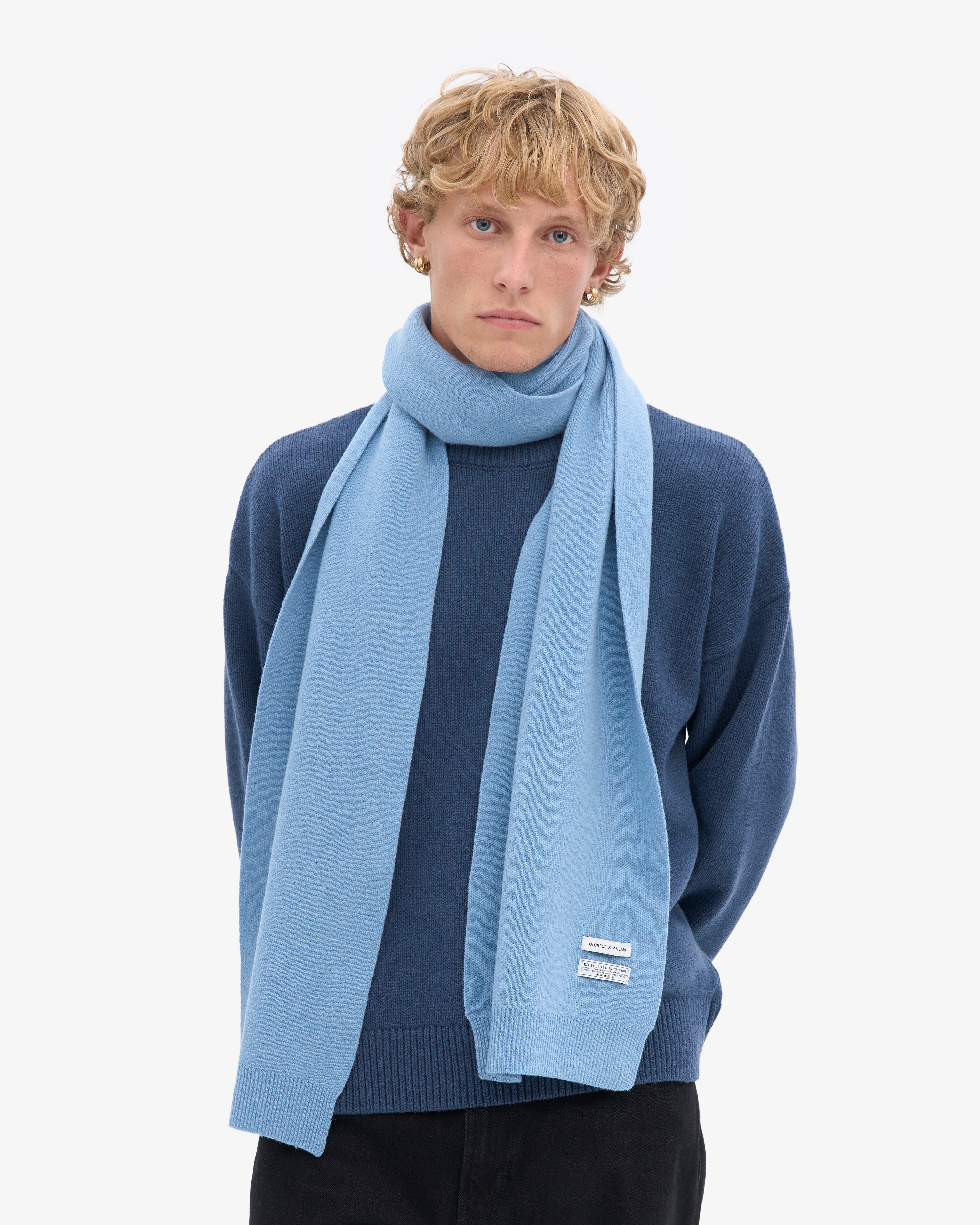 Merino Wool Scarf - Seaside Blue