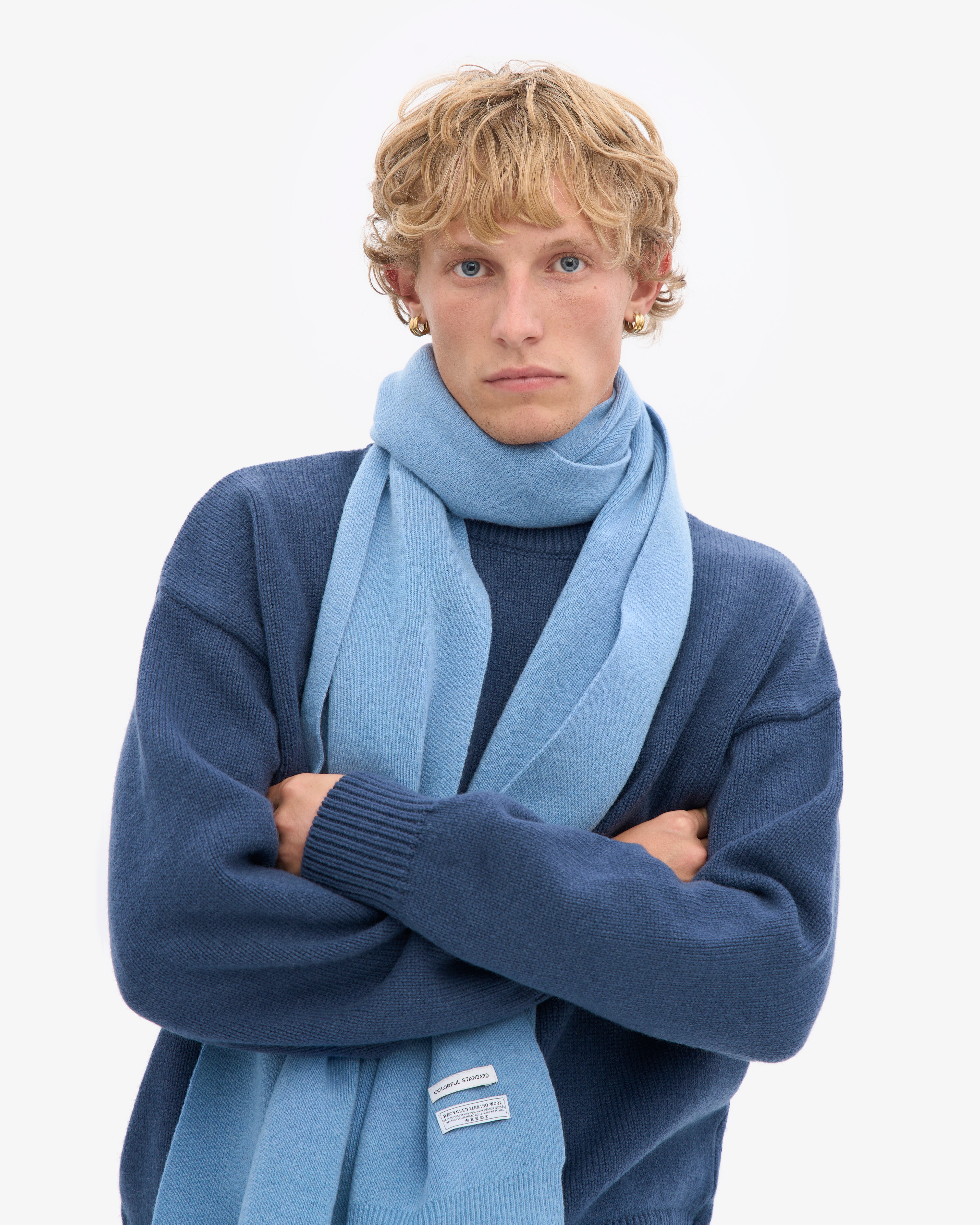 Merino Wool Scarf - Seaside Blue