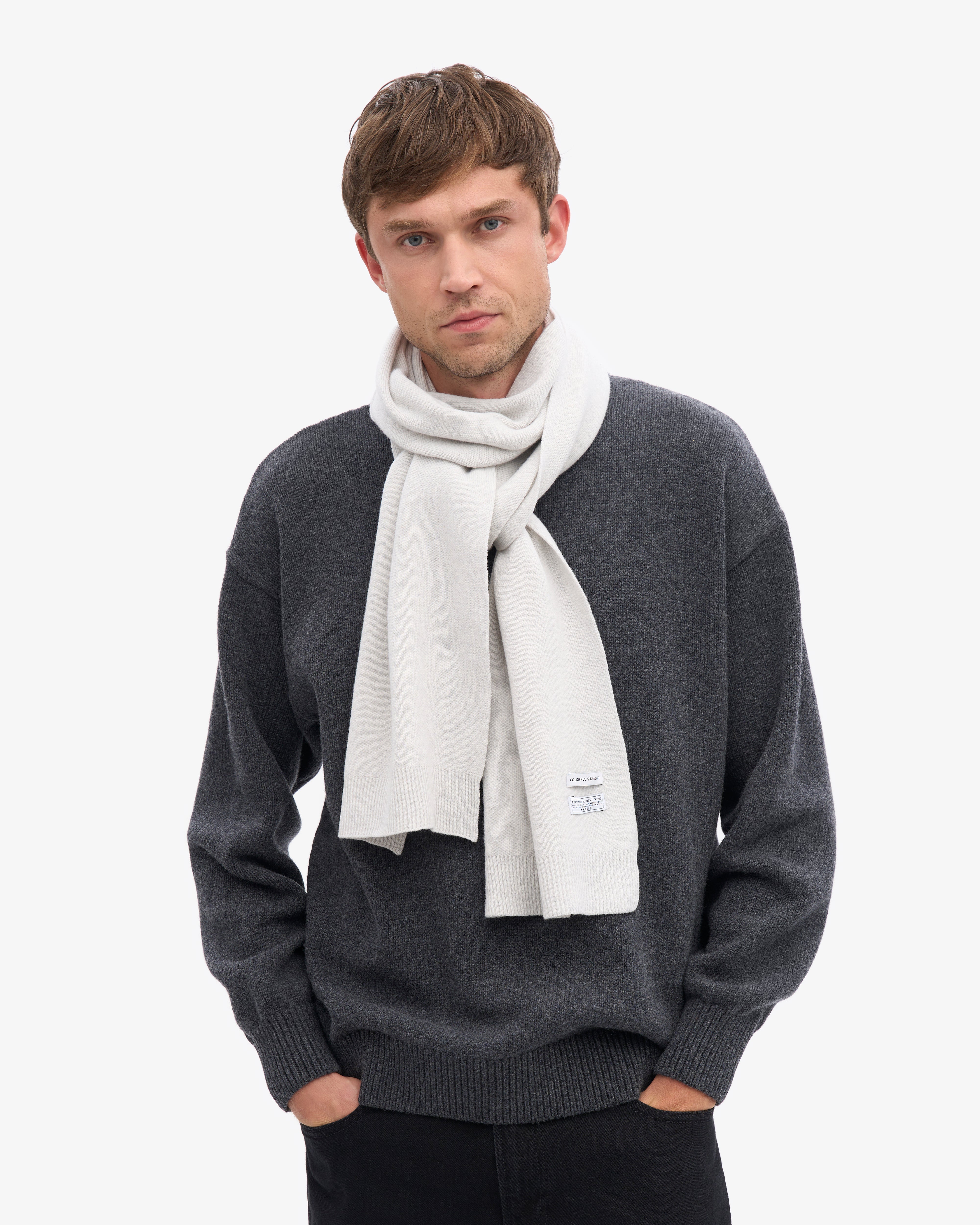 Merino Wool Scarf - Snow Melange
