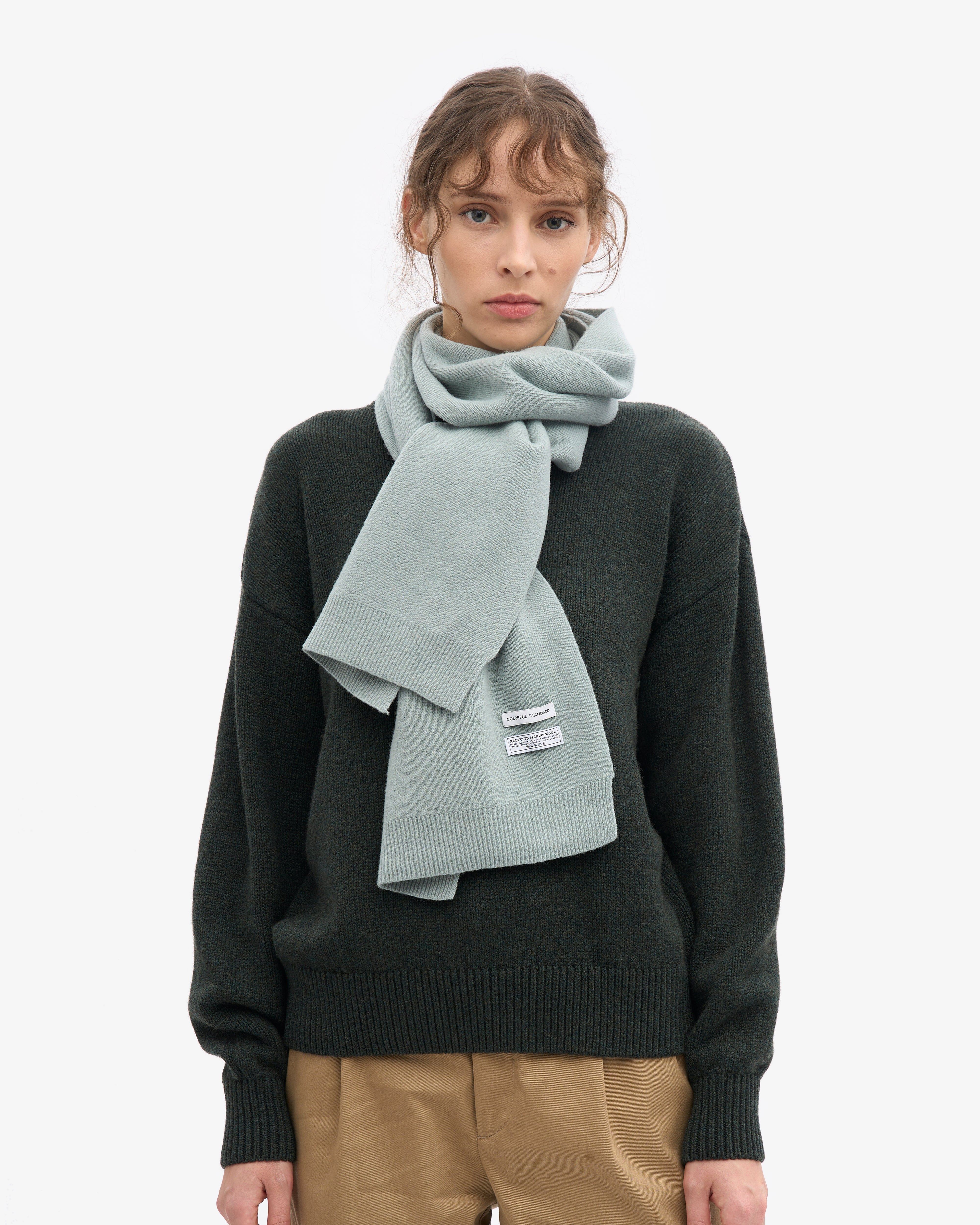Merino Wool Scarf - Steel Blue
