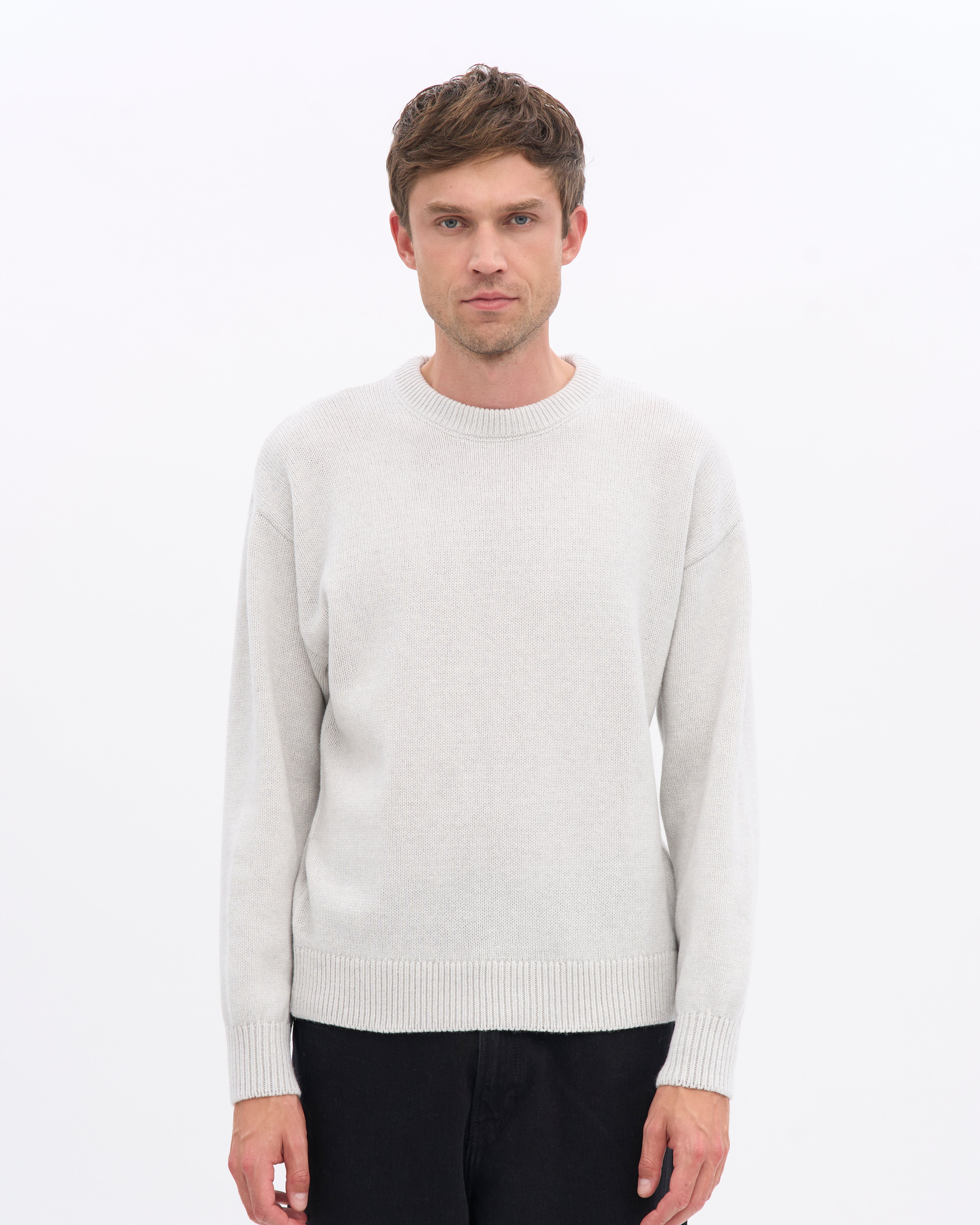Classic Merino Wool Crew - Snow Melange