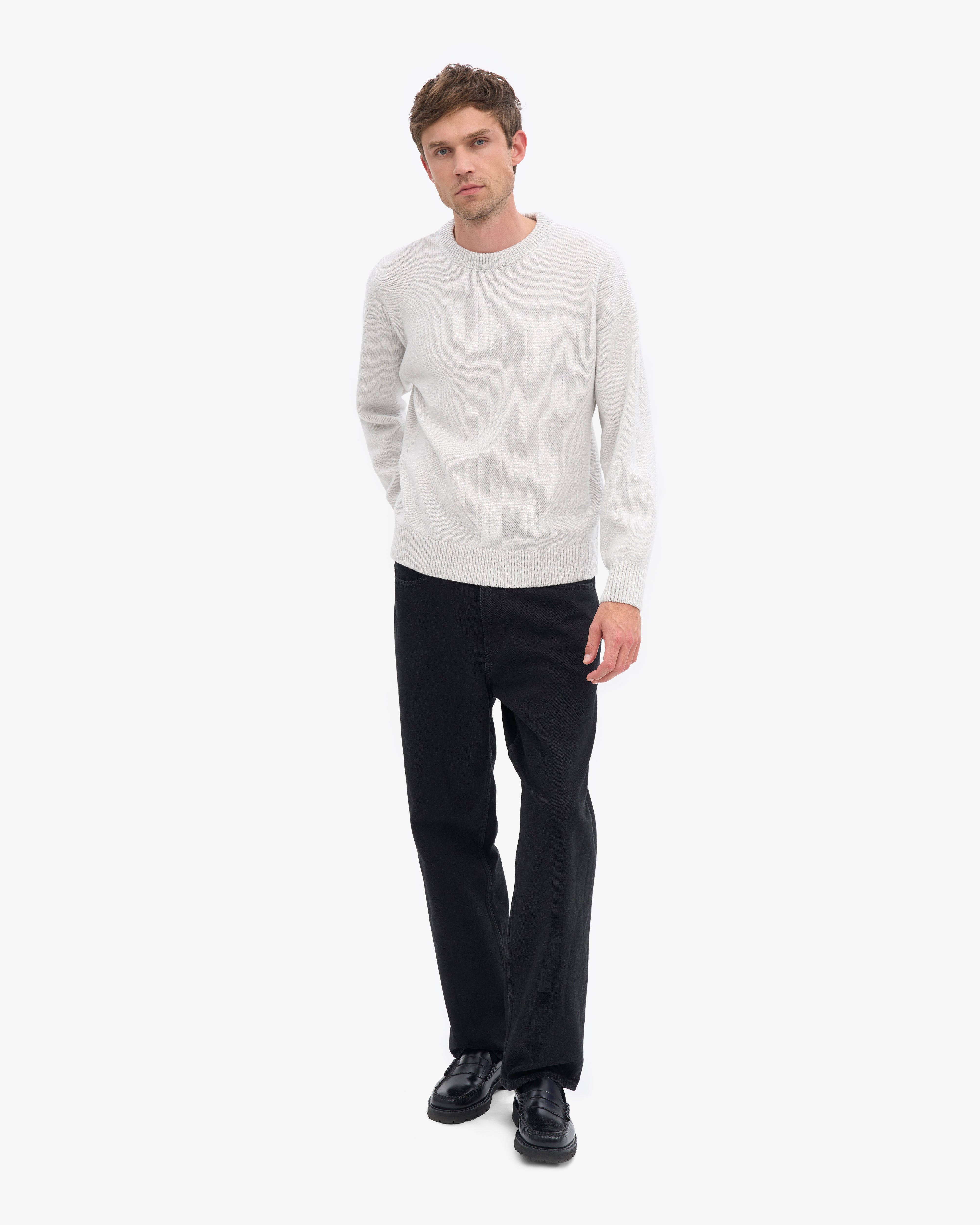 Classic Merino Wool Crew - Snow Melange