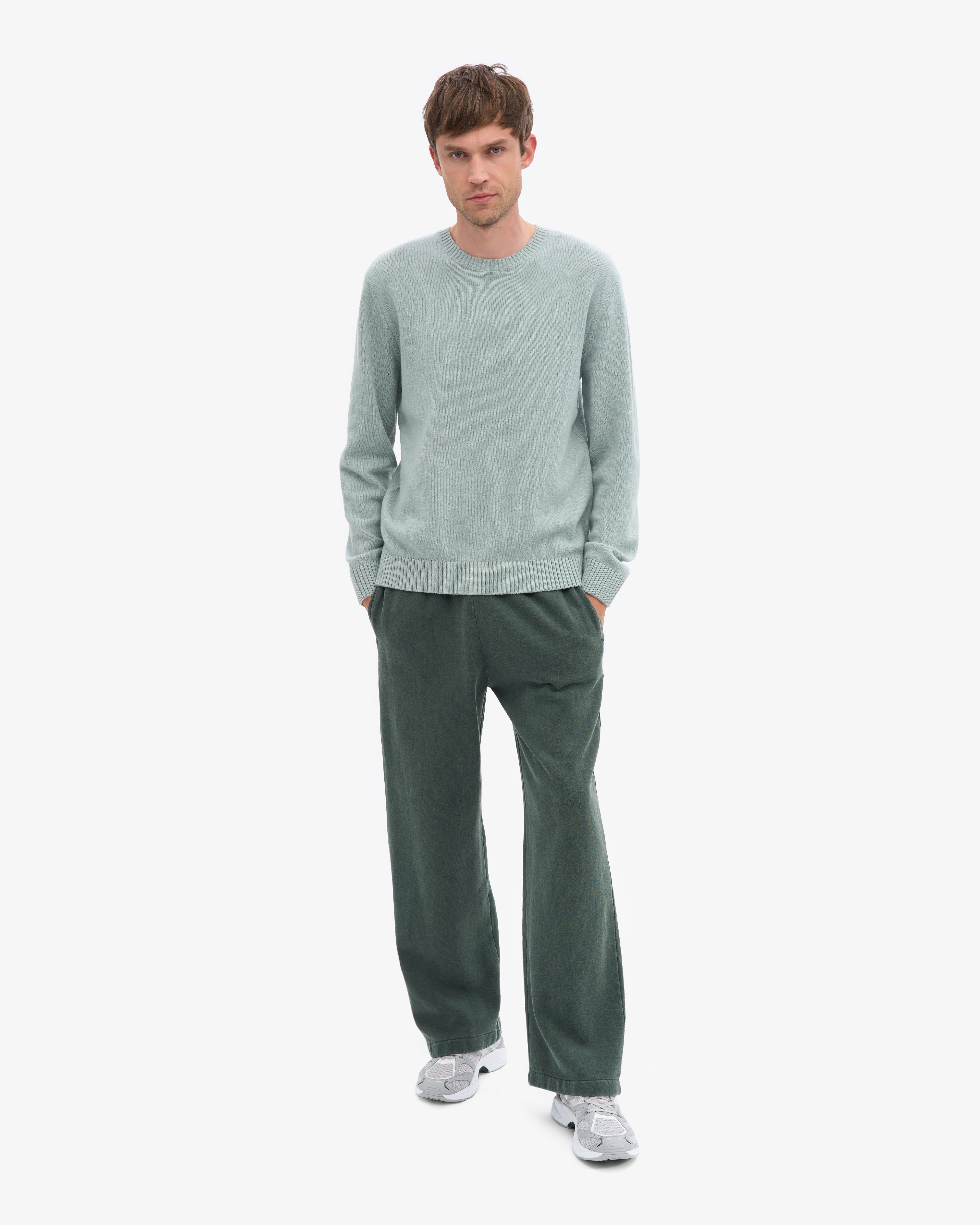 Classic Merino Wool Crew - Steel Blue