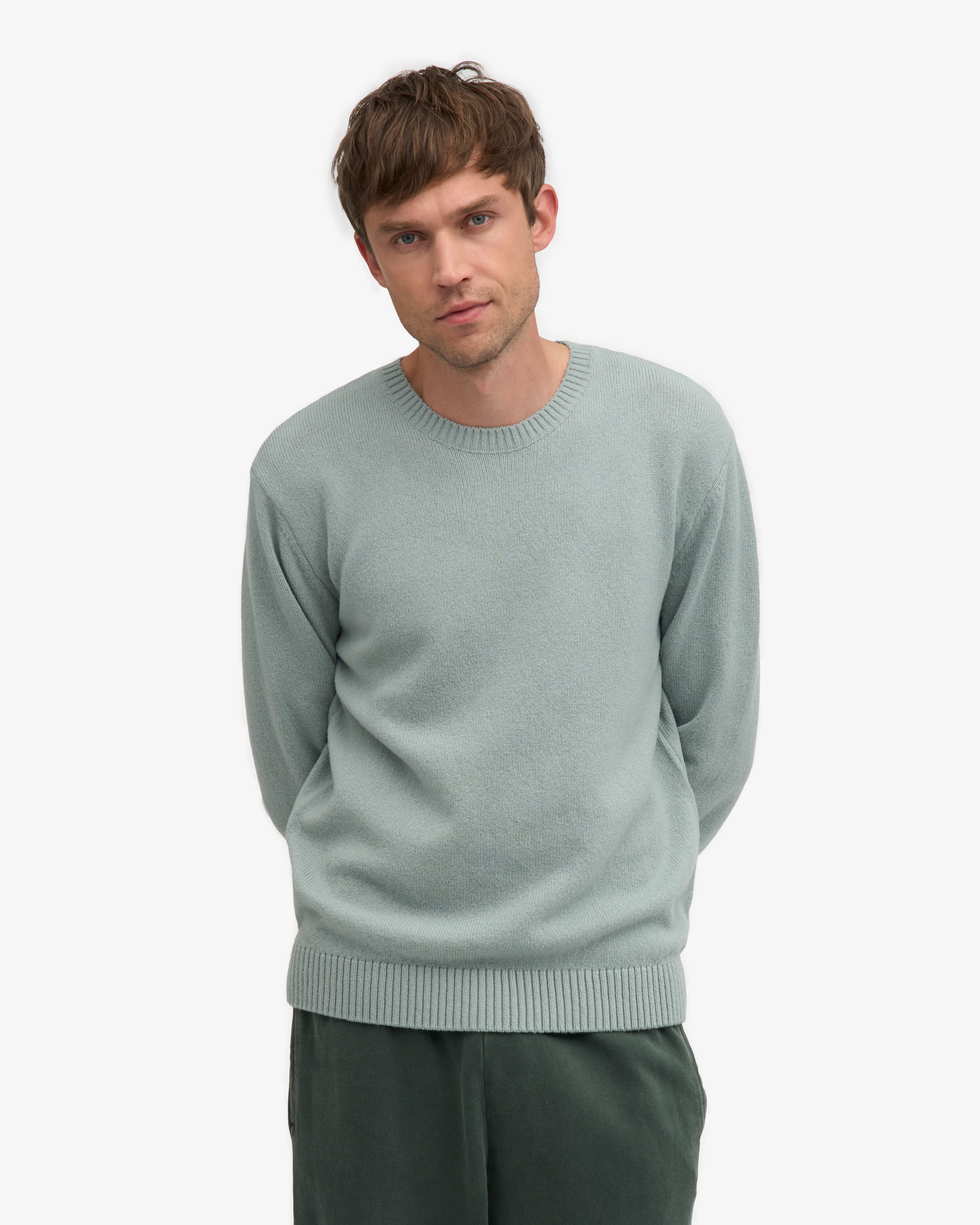 Classic Merino Wool Crew - Steel Blue