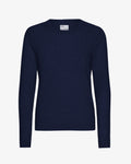 Women Light Merino Wool Crew - Marine Blue