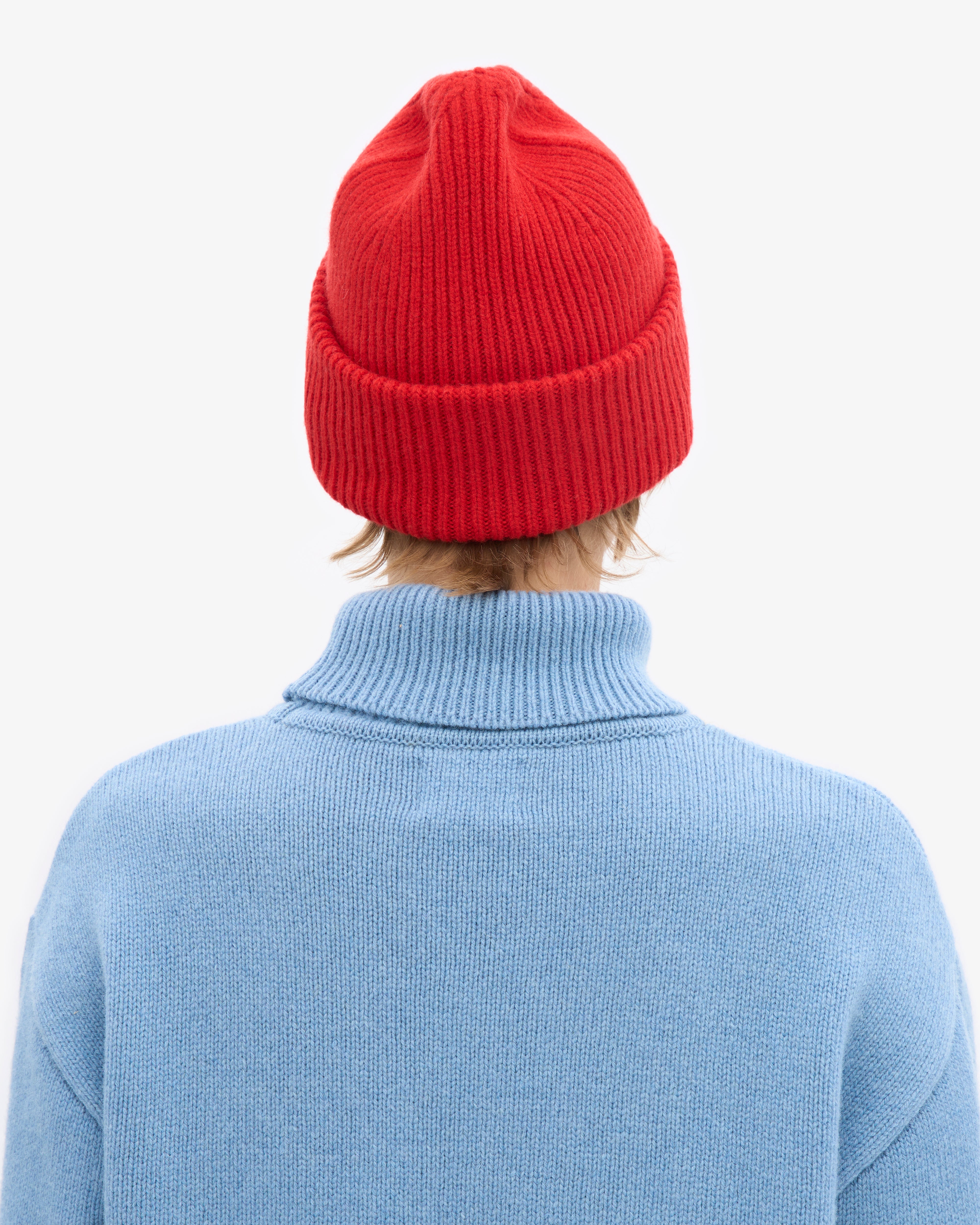 Merino Wool Hat - Red Tangerine