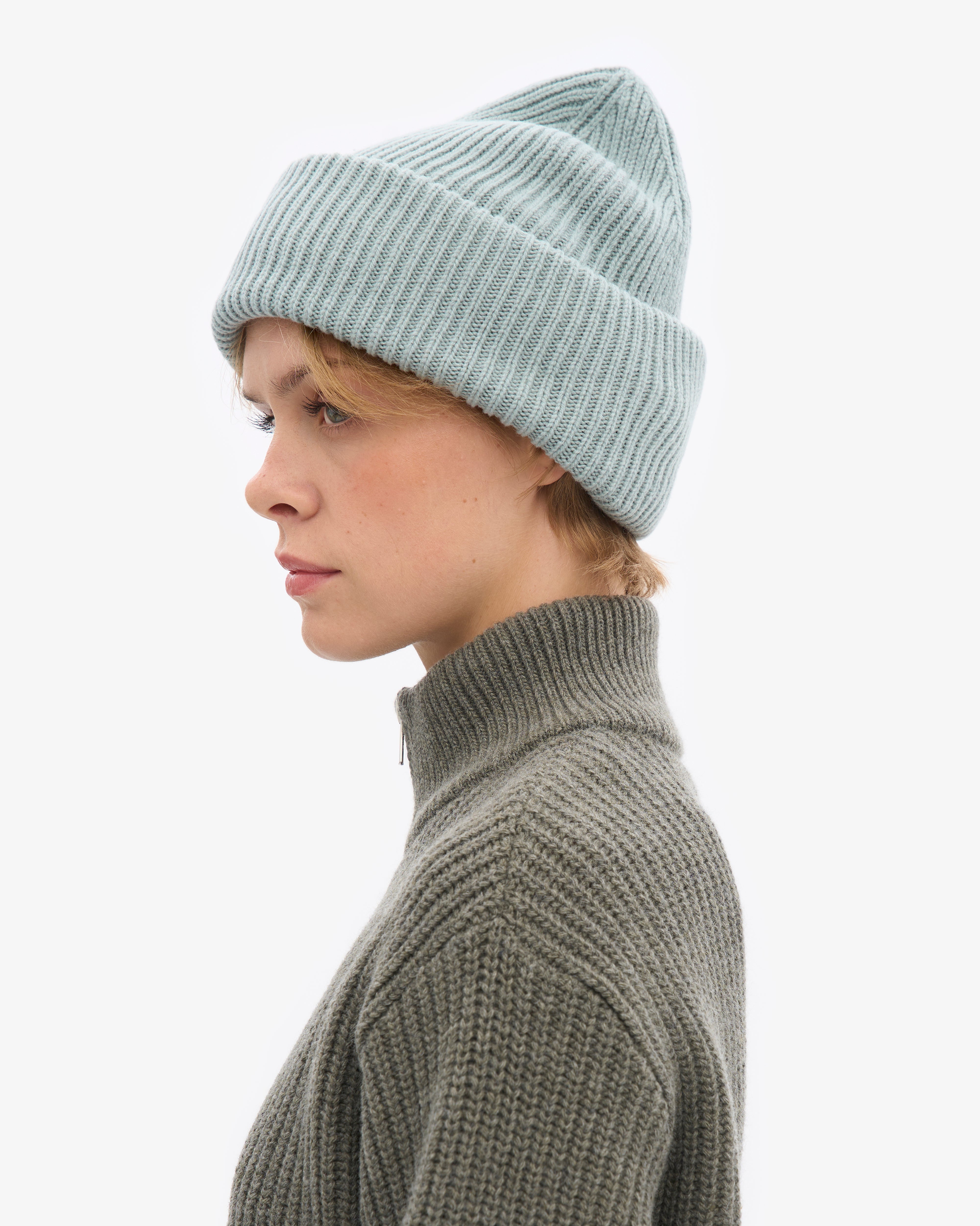 Merino Wool Hat - Steel Blue