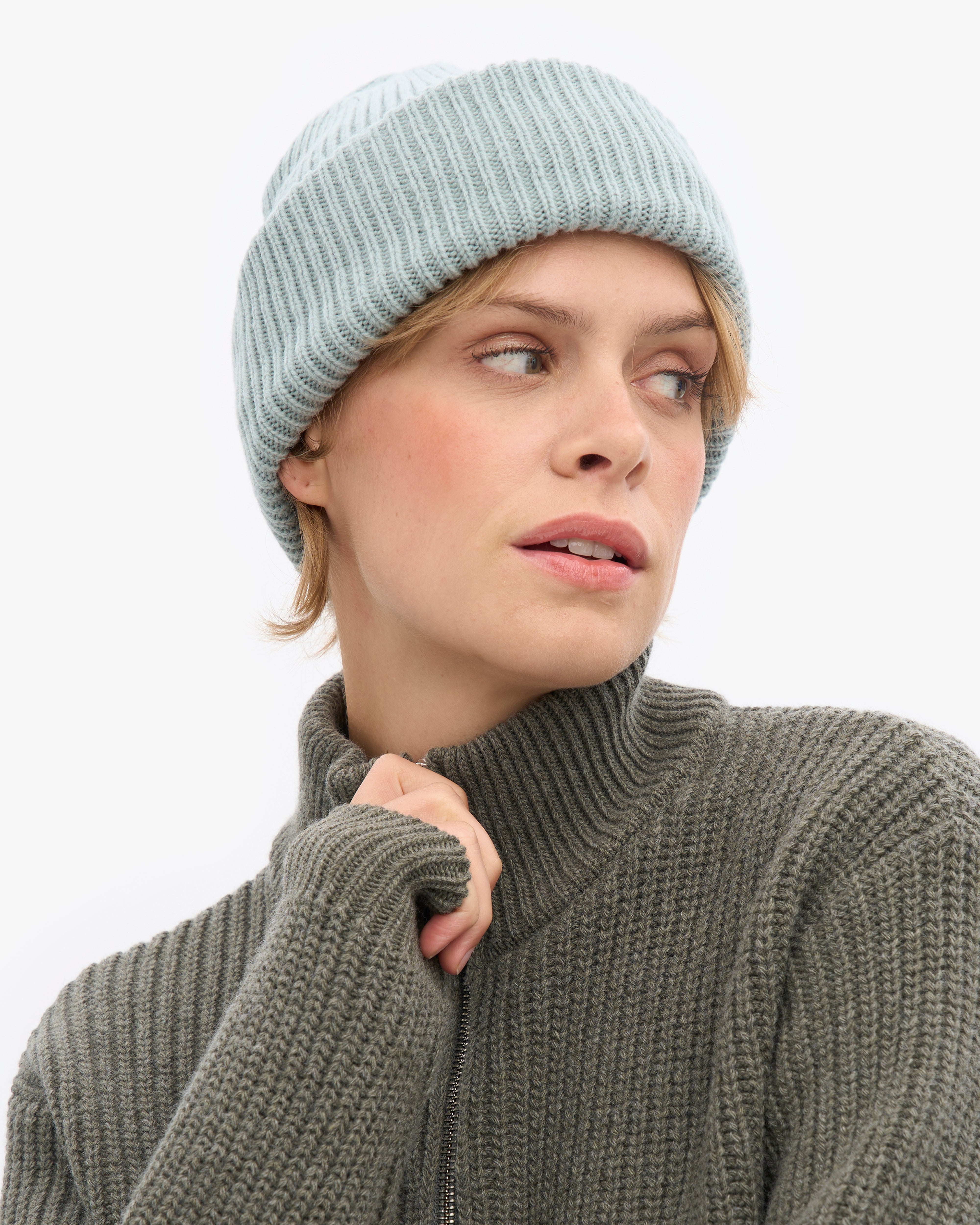 Merino Wool Hat - Steel Blue