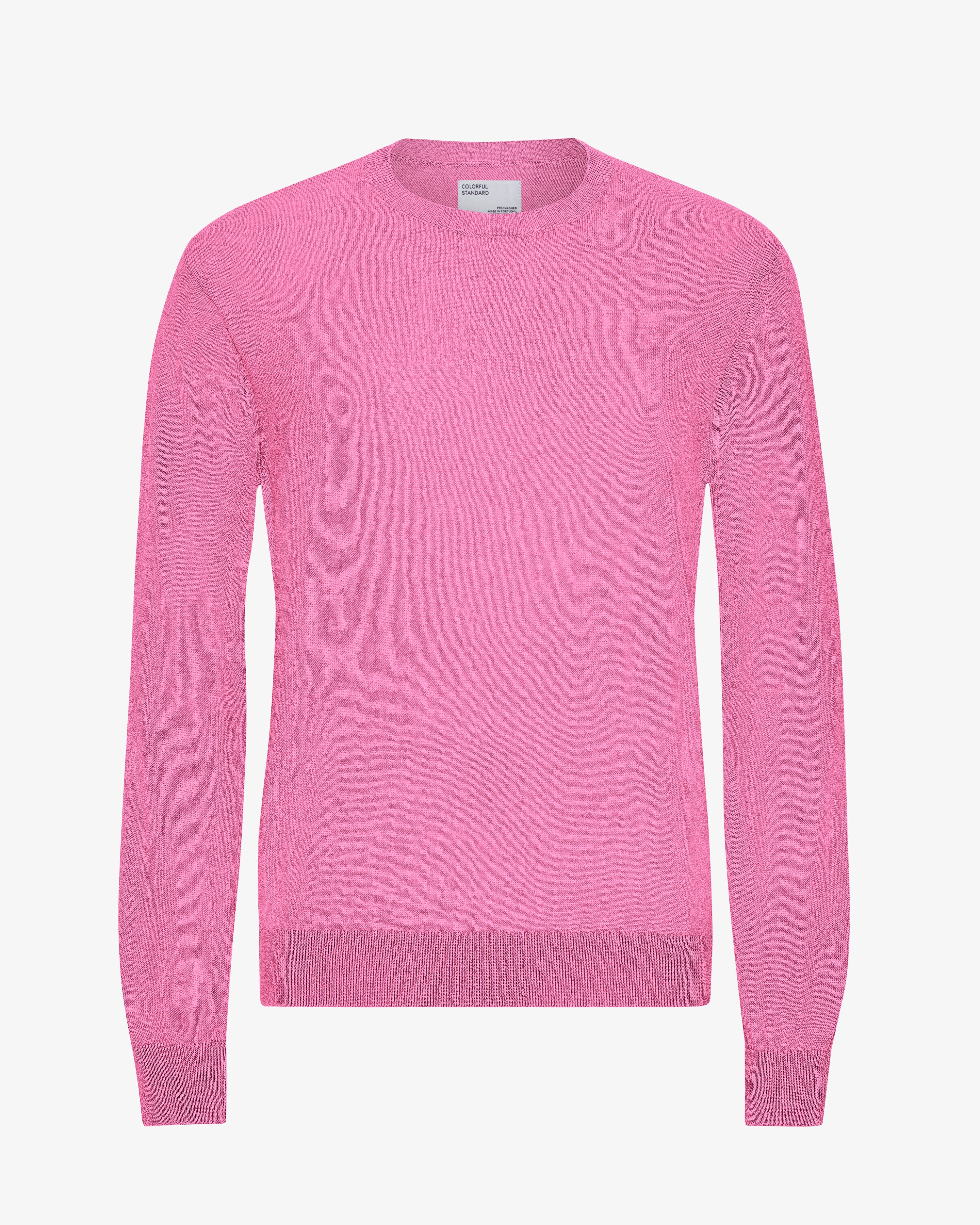 Light Merino Wool Crew - Bubblegum Pink