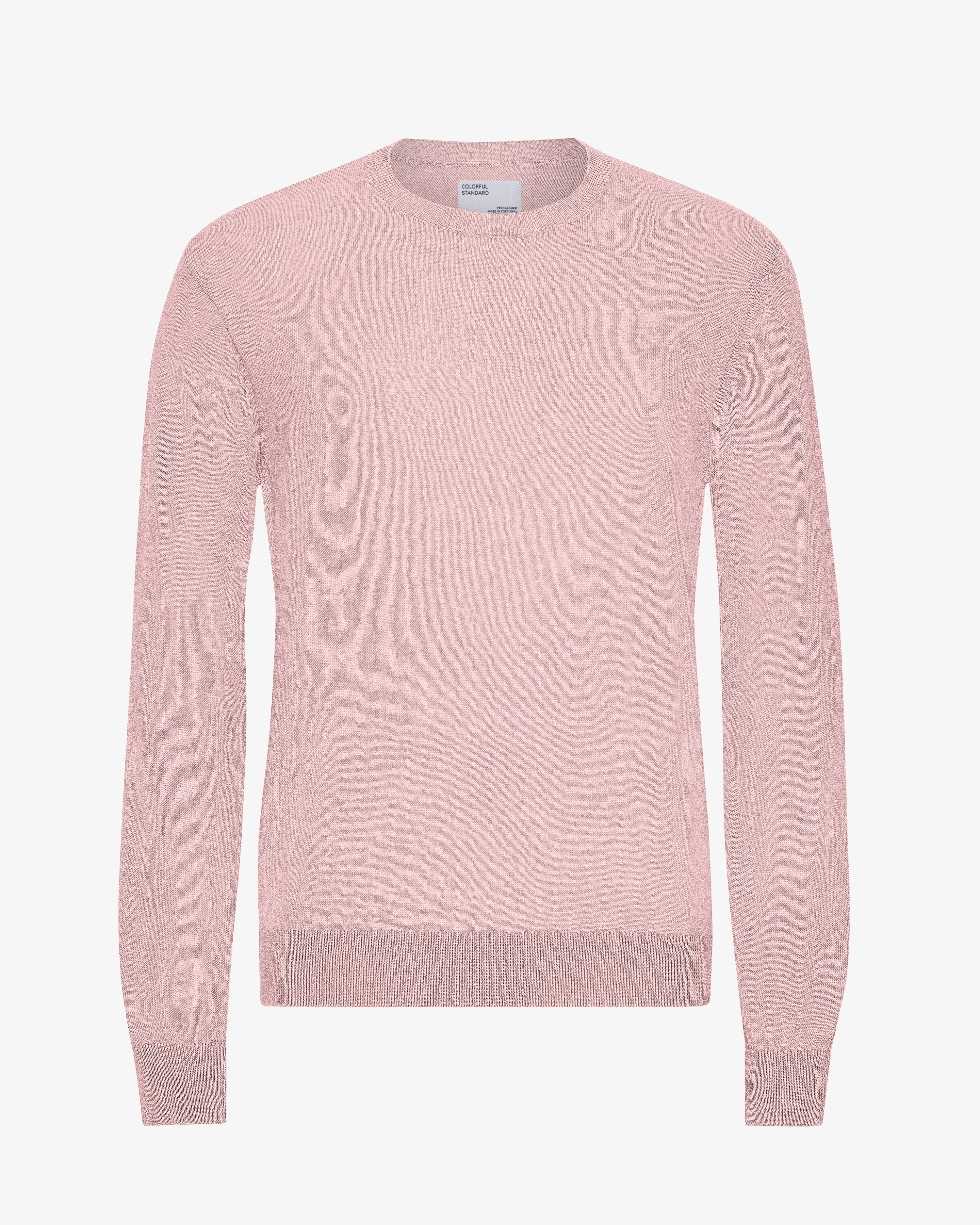 Light Merino Wool Crew - Faded Pink