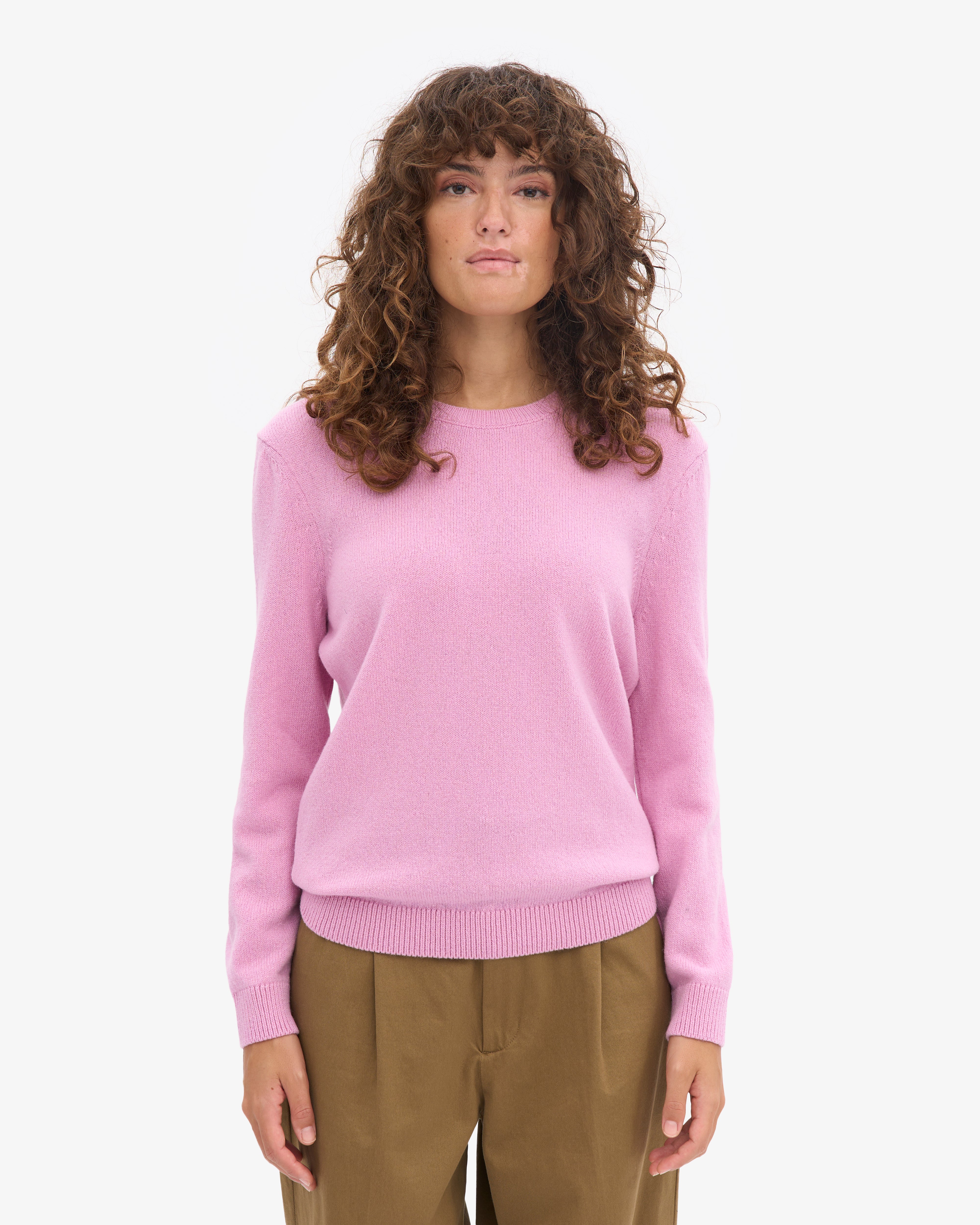 Women Classic Merino Wool Crew - Cherry Blossom