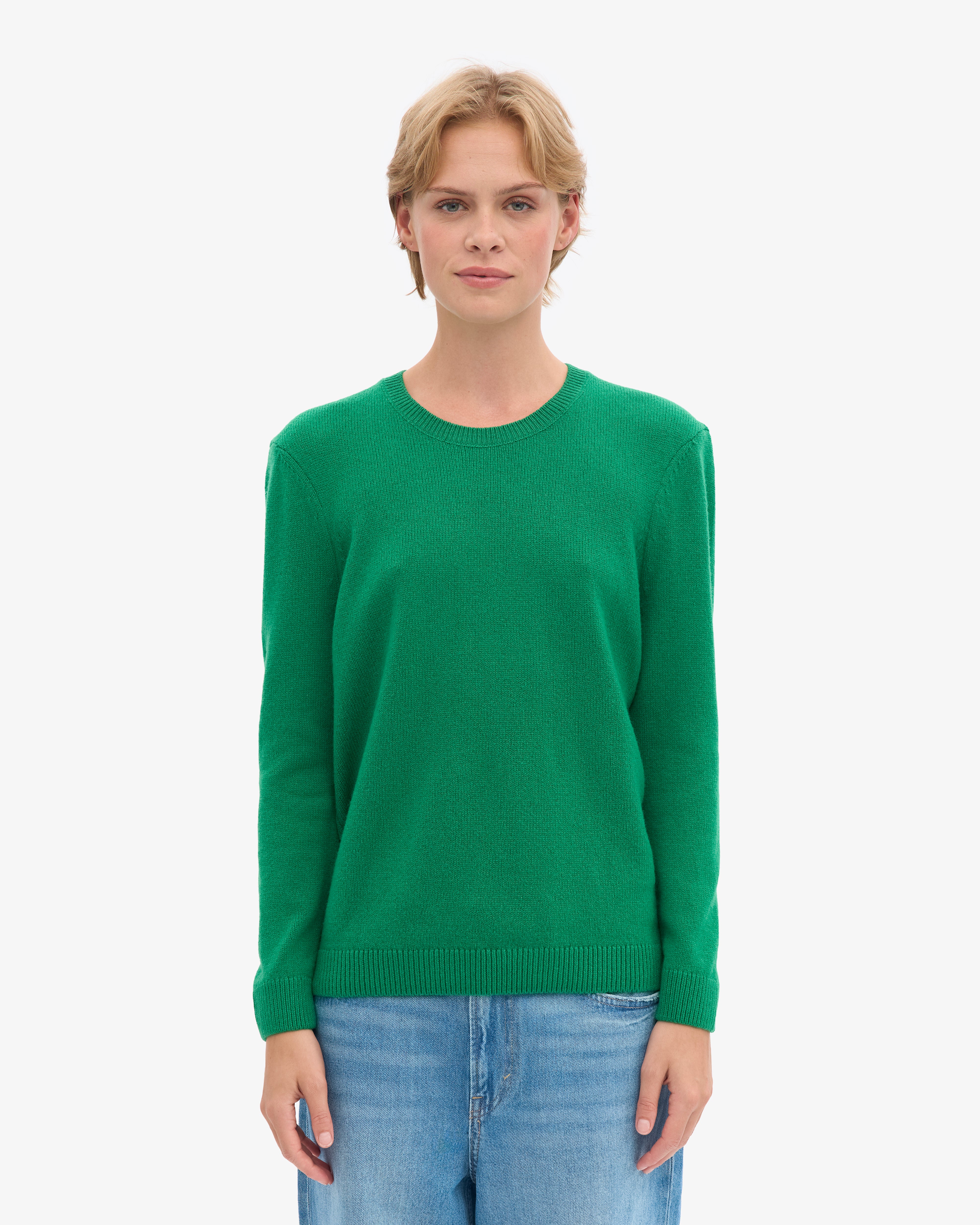 Women Classic Merino Wool Crew - Kelly Green