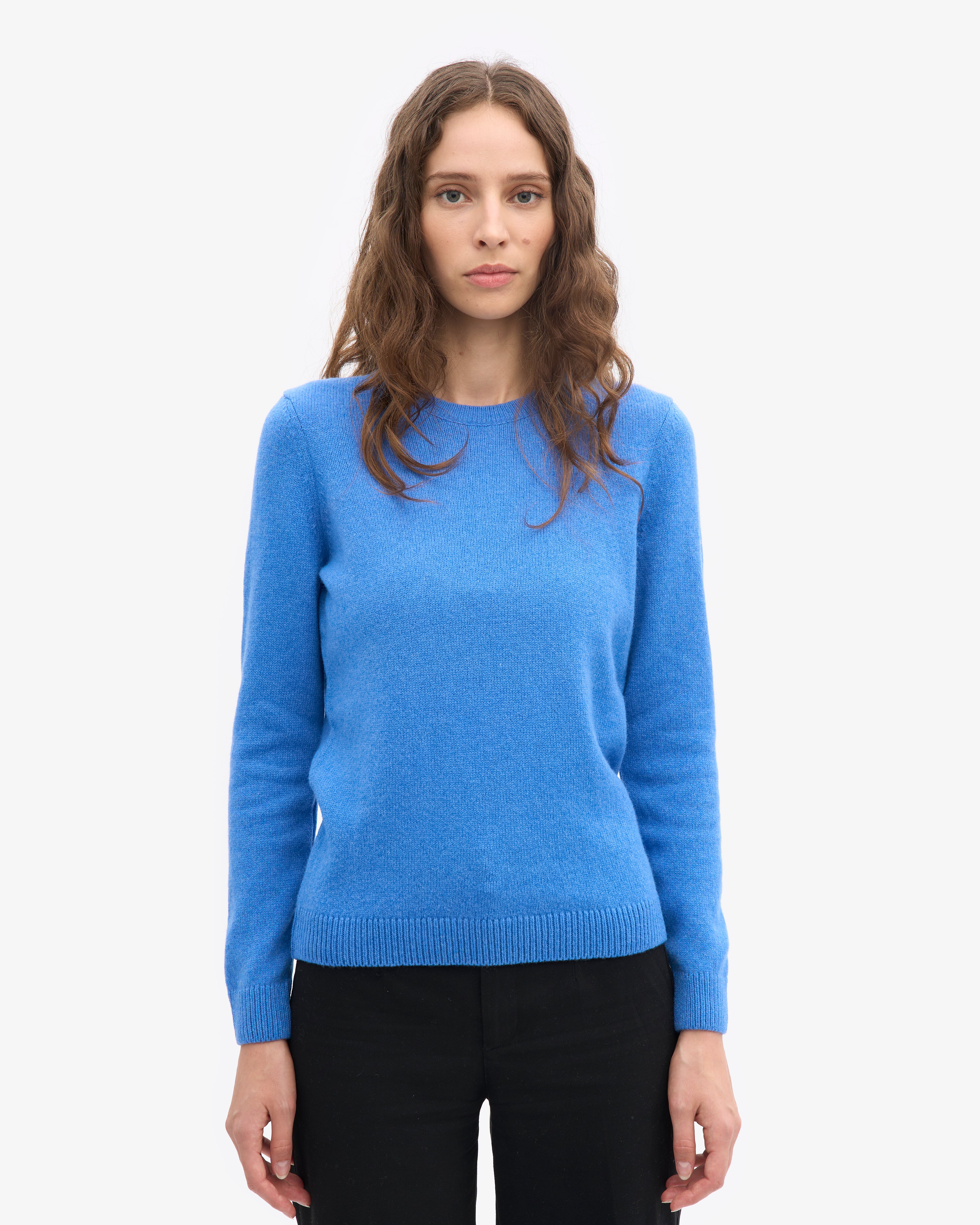 Women Classic Merino Wool Crew - Pacific Blue