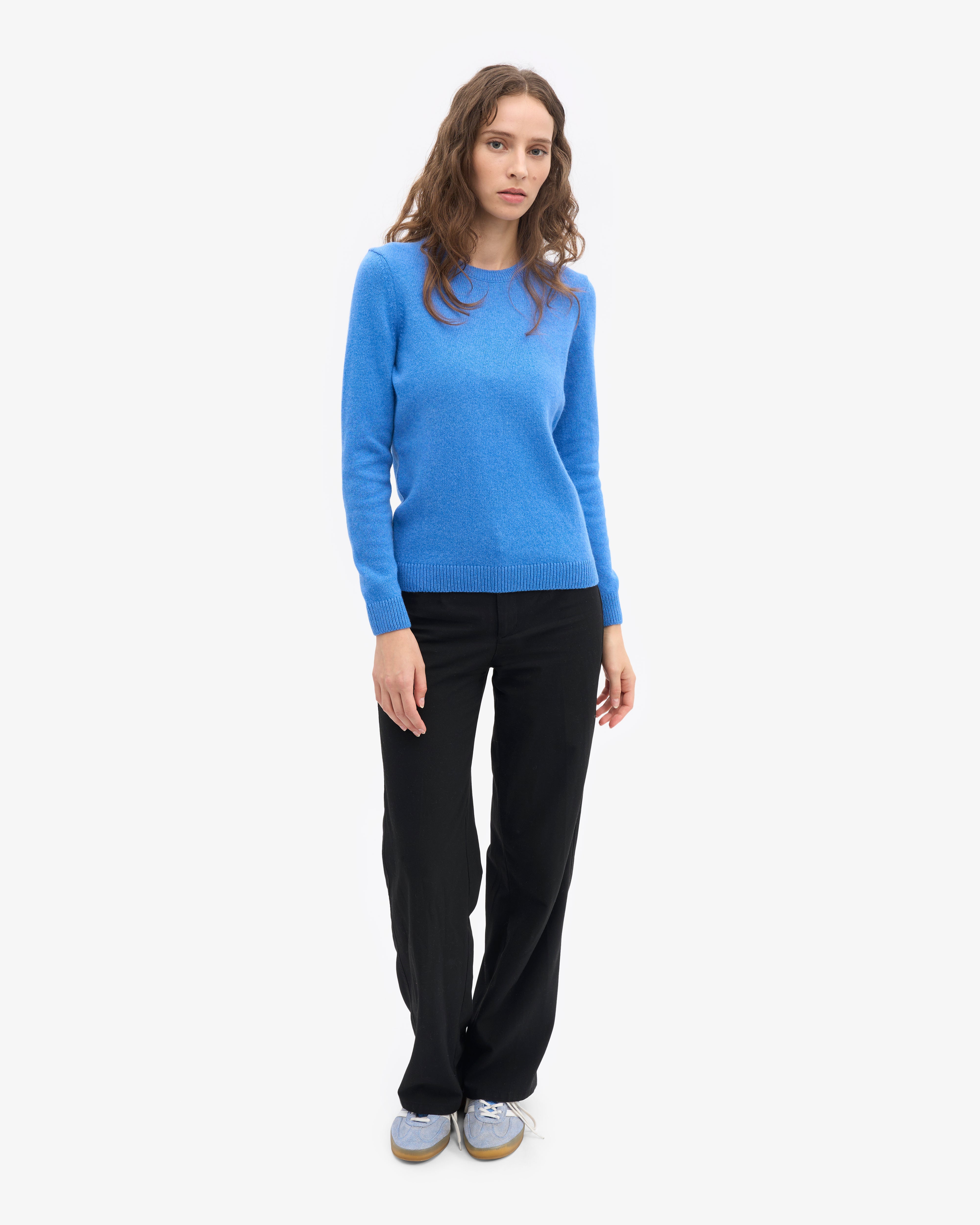 Women Classic Merino Wool Crew - Pacific Blue