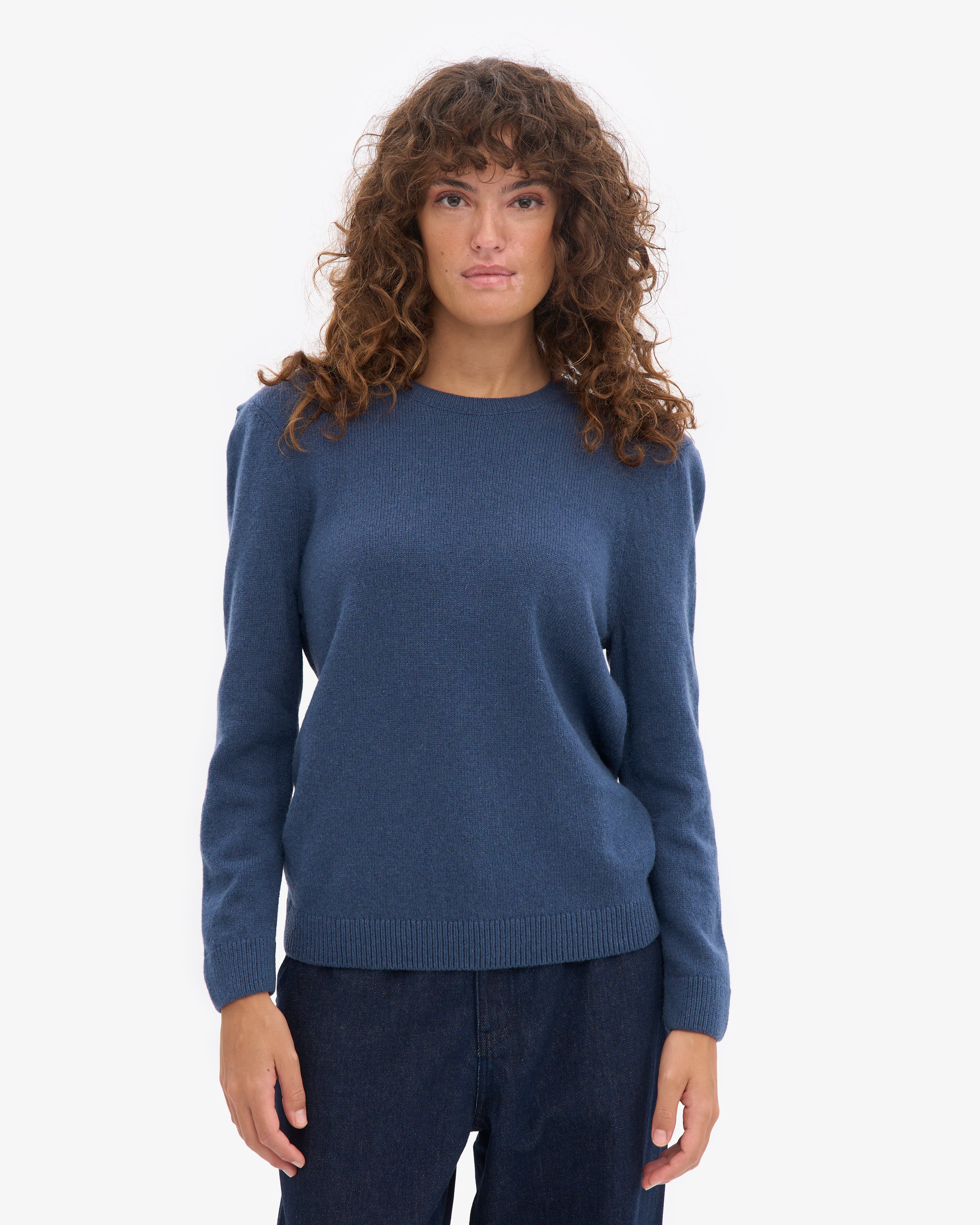 Women Classic Merino Wool Crew - Petrol Blue