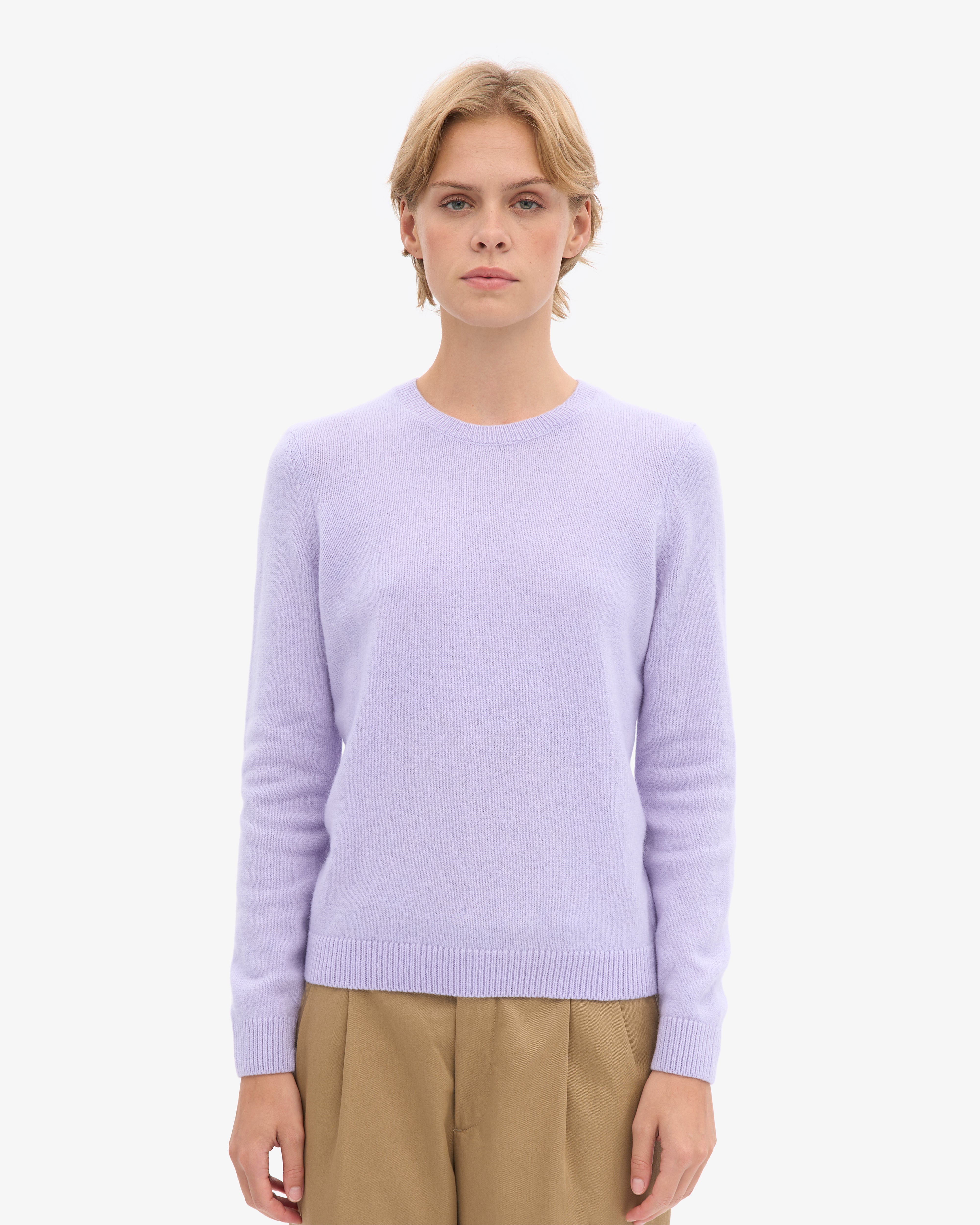 Women Classic Merino Wool Crew - Soft Lavender