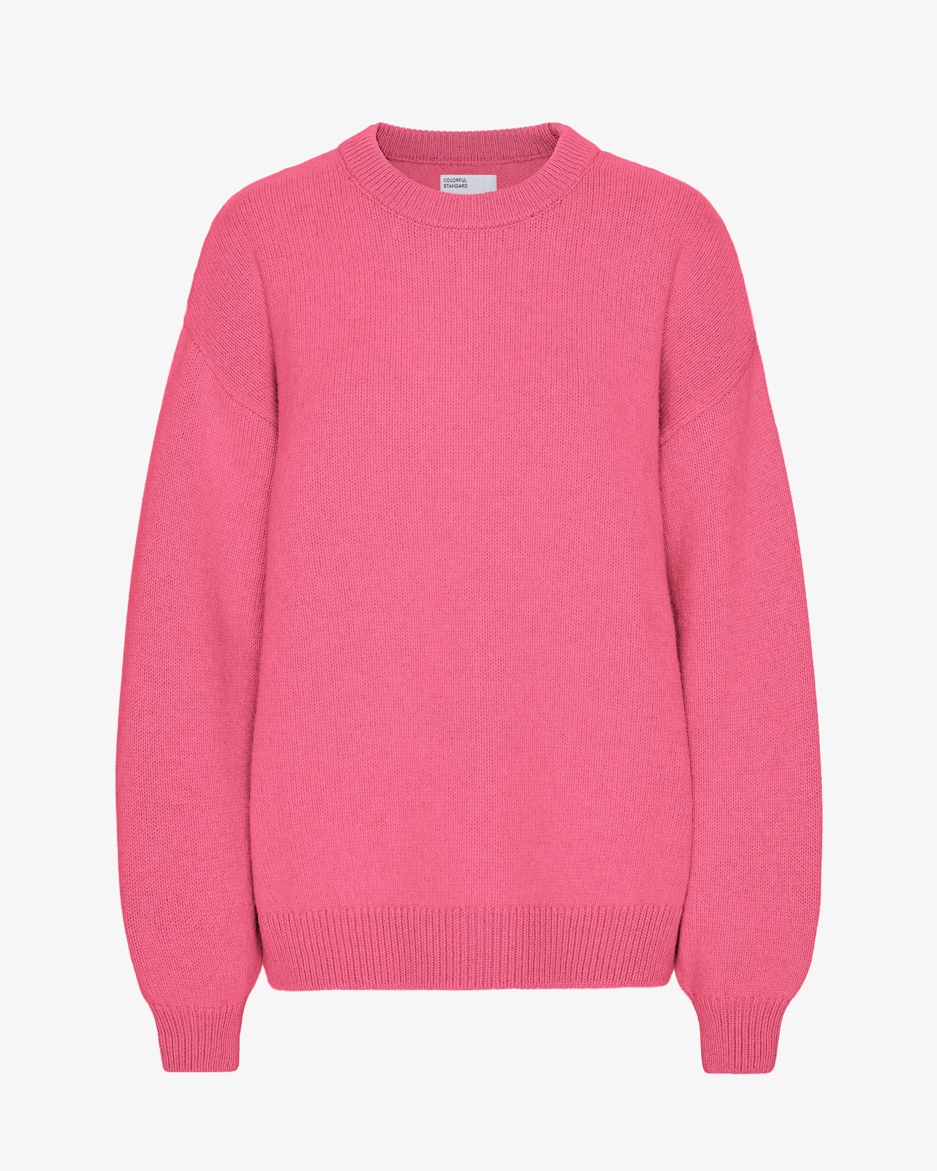 Oversized Merino Wool Crew - Bubblegum Pink