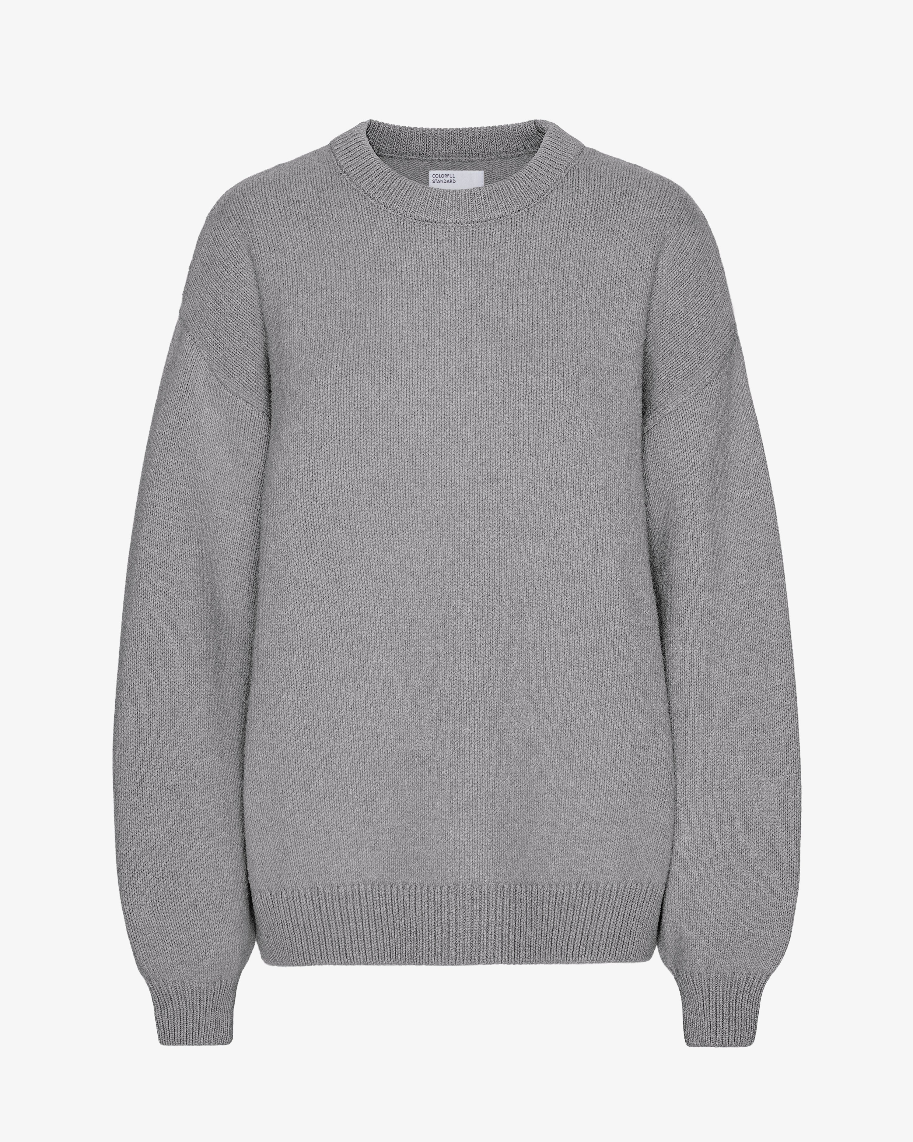 Oversized Merino Wool Crew - Heather Grey