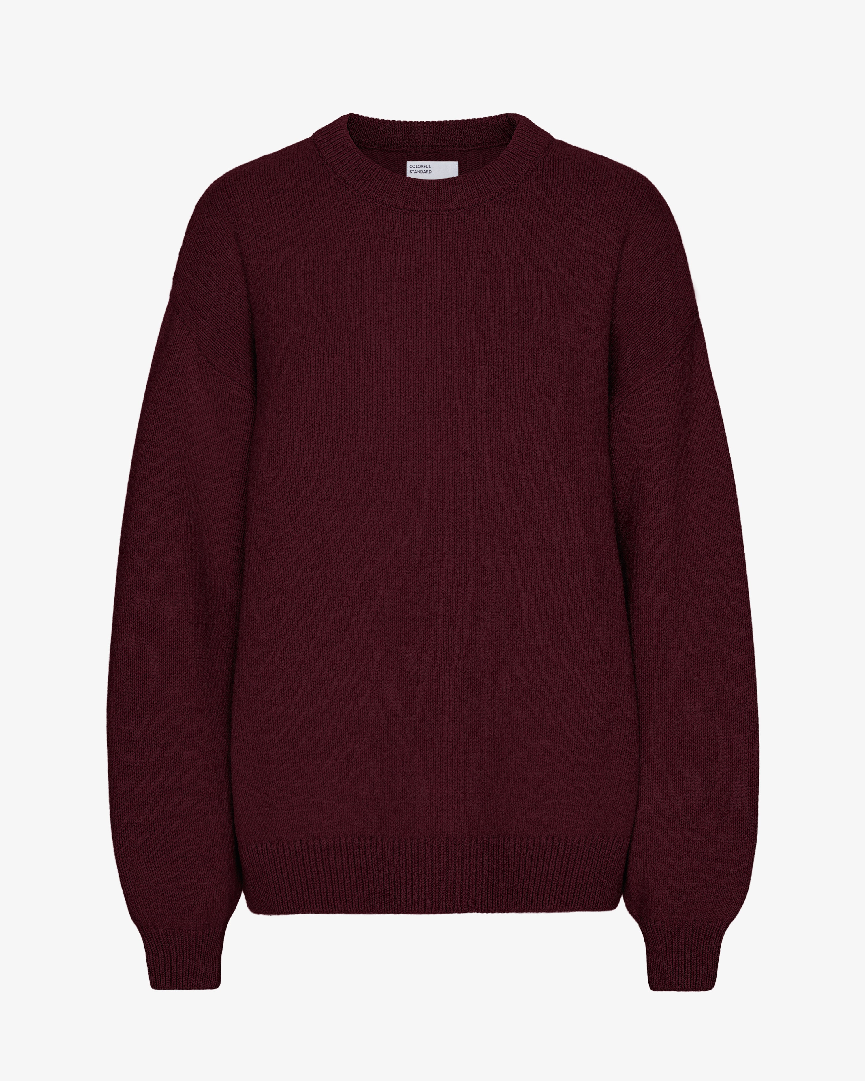Oversized Merino Wool Crew - Oxblood Red