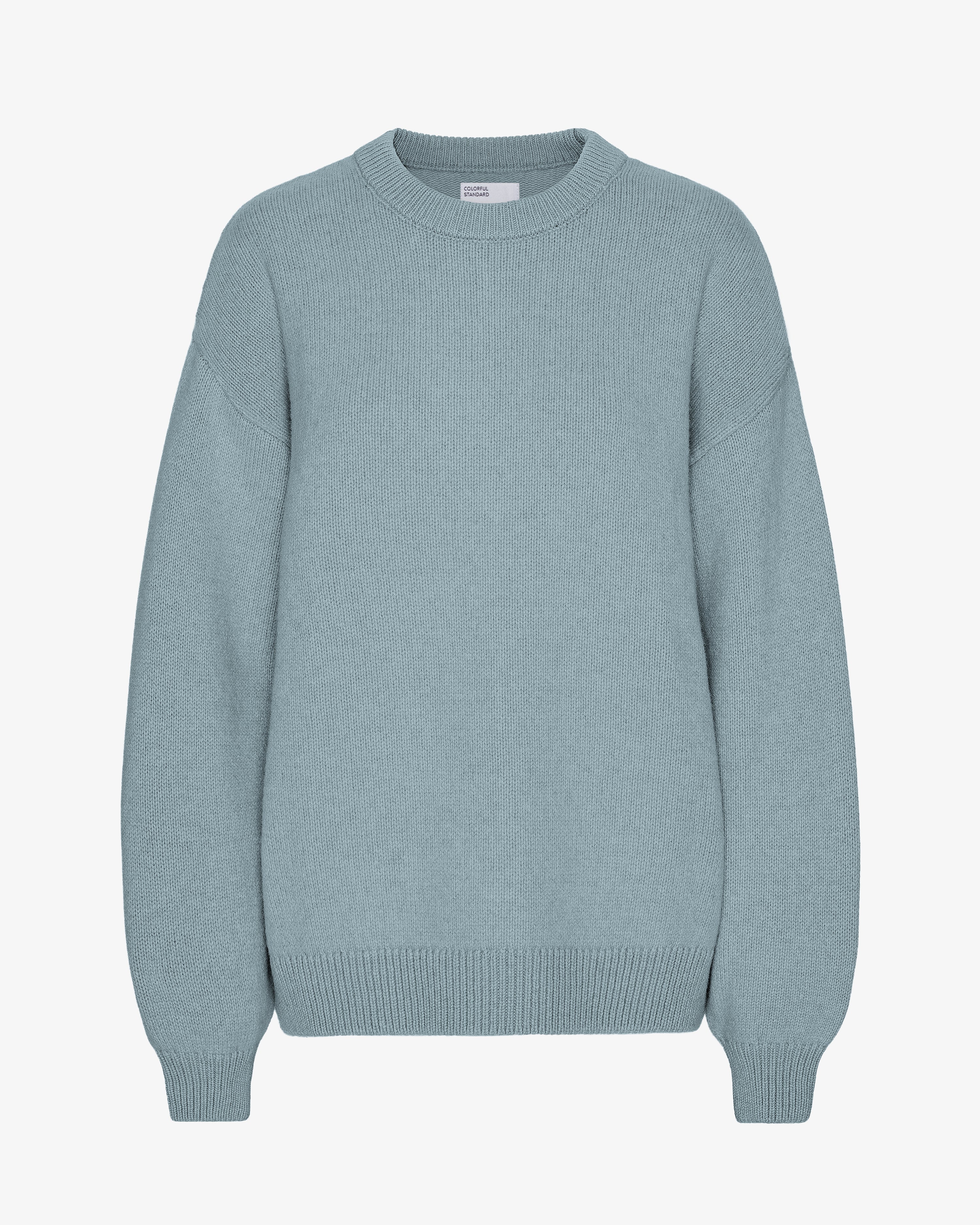 Oversized Merino Wool Crew - Stone Blue