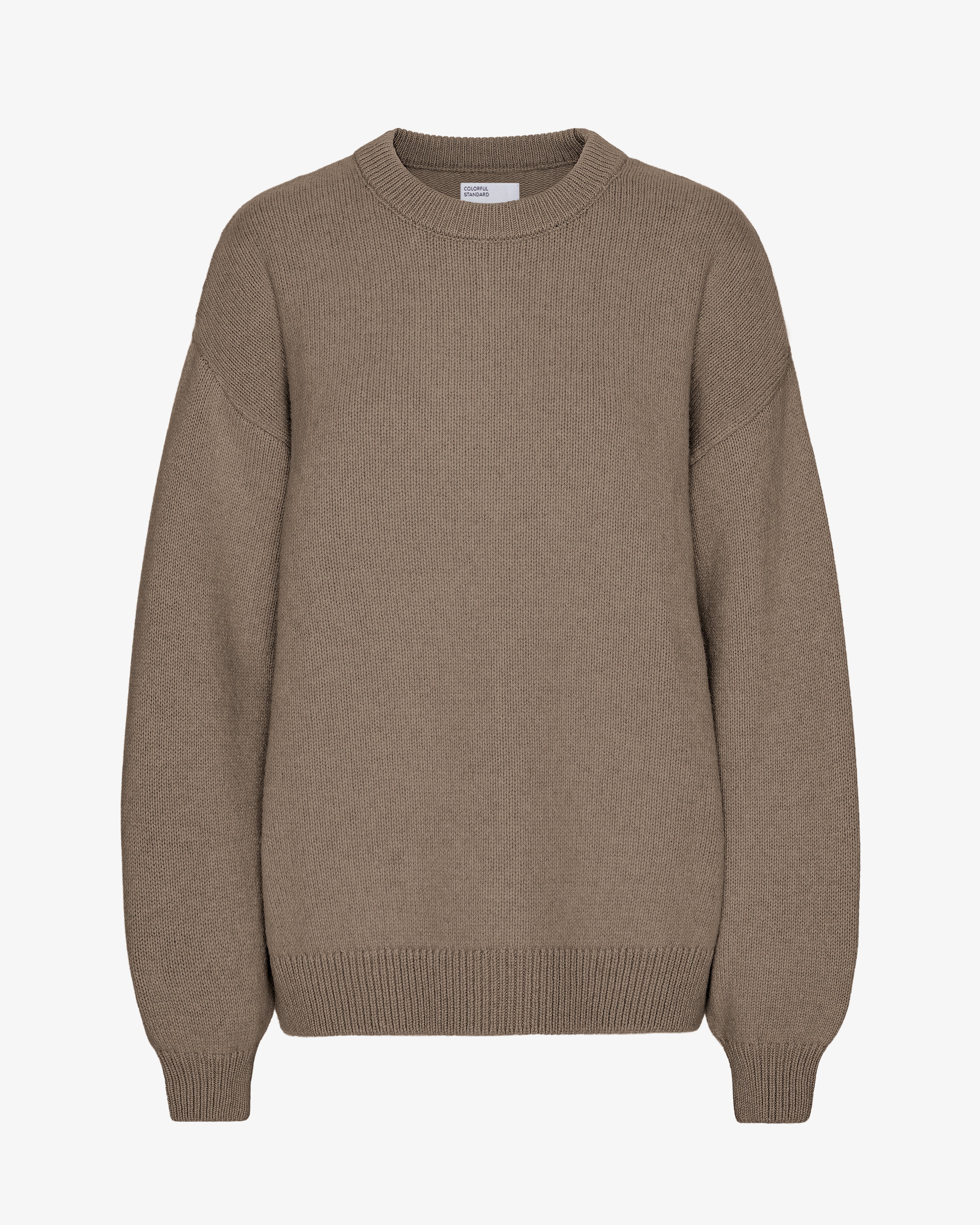 Oversized Merino Wool Crew - Warm Taupe