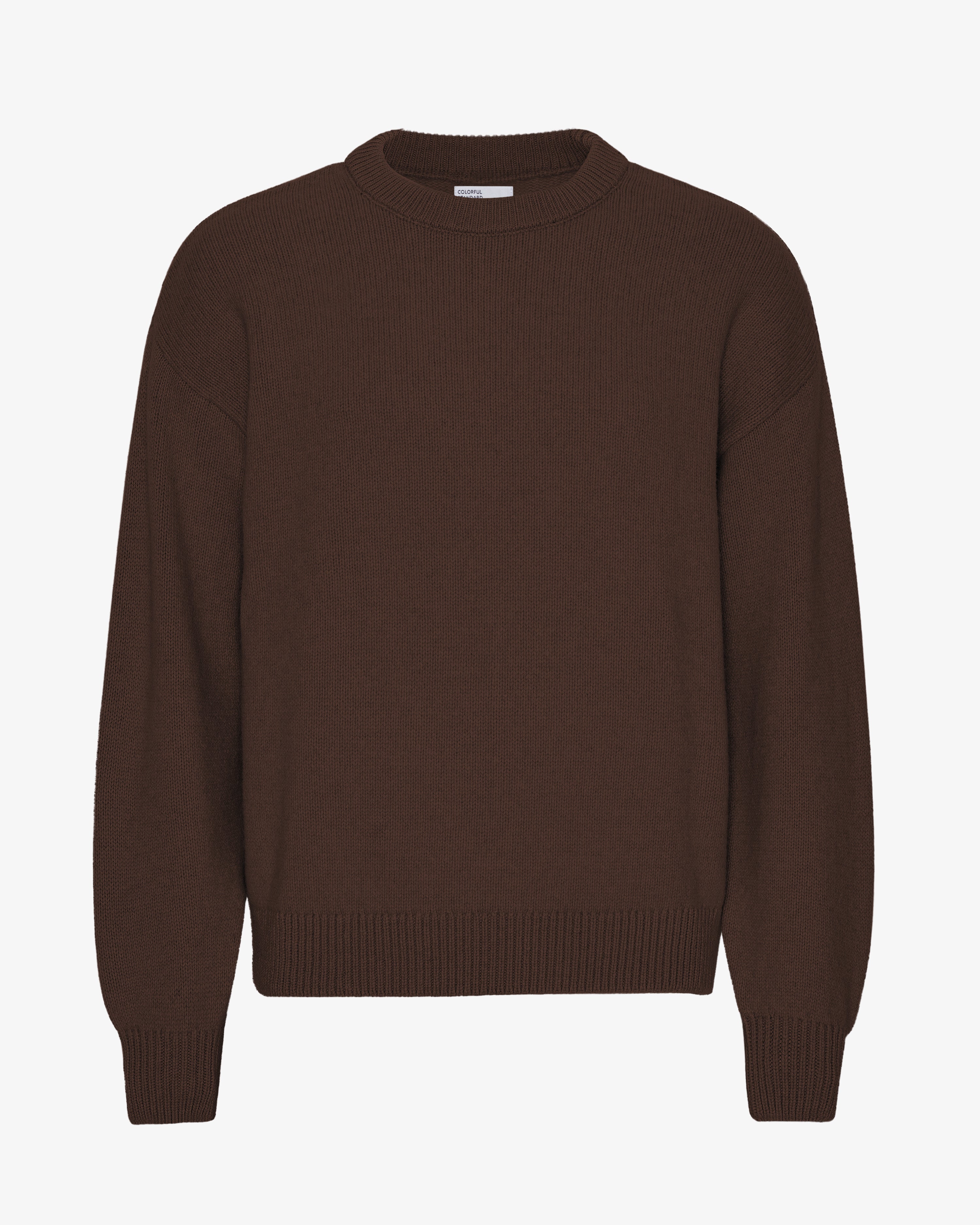 Oversized Merino Wool Crew - Coffee Brown