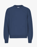 Oversized Merino Wool Crew - Petrol Blue