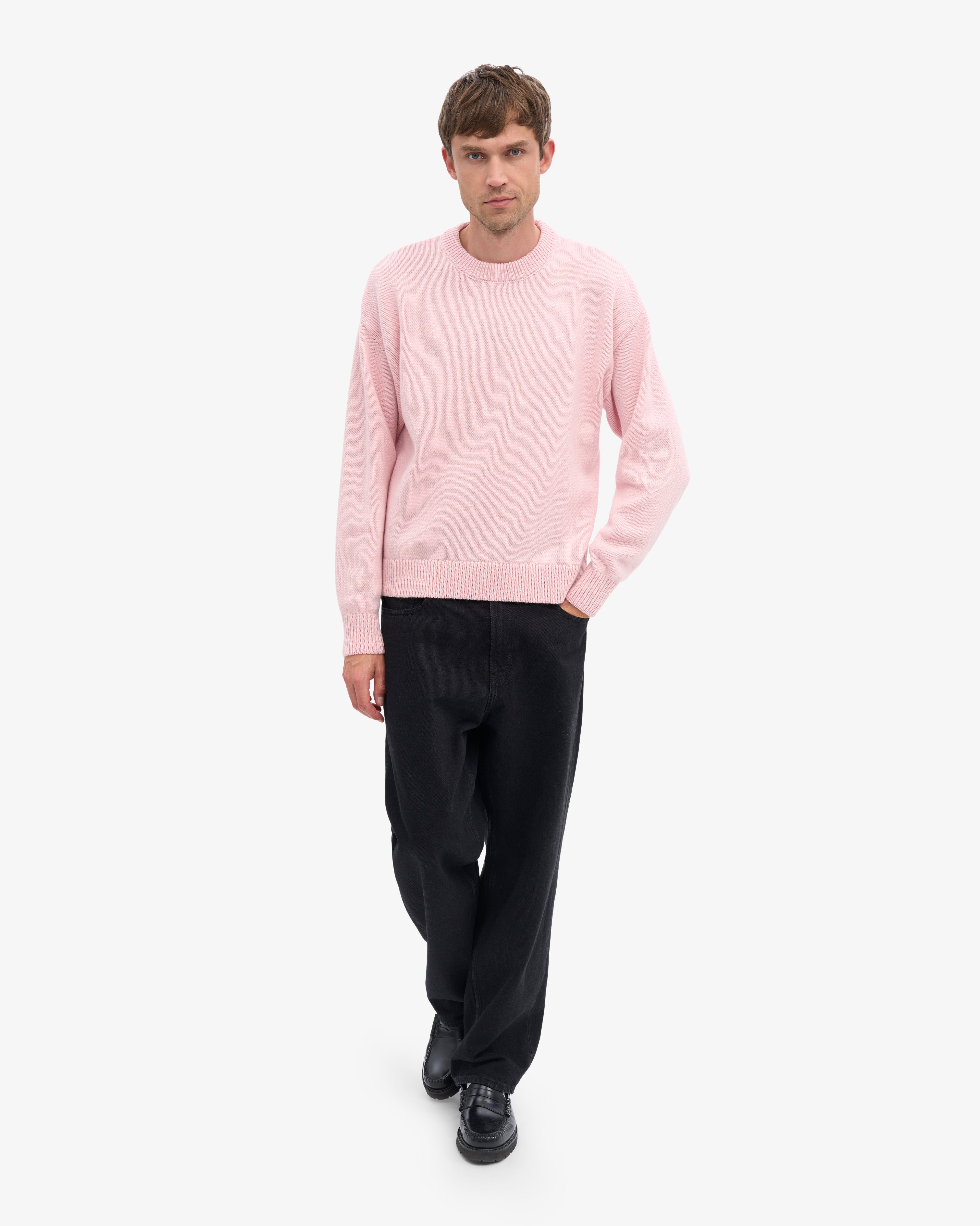 Oversized Merino Wool Crew - Faded Pink