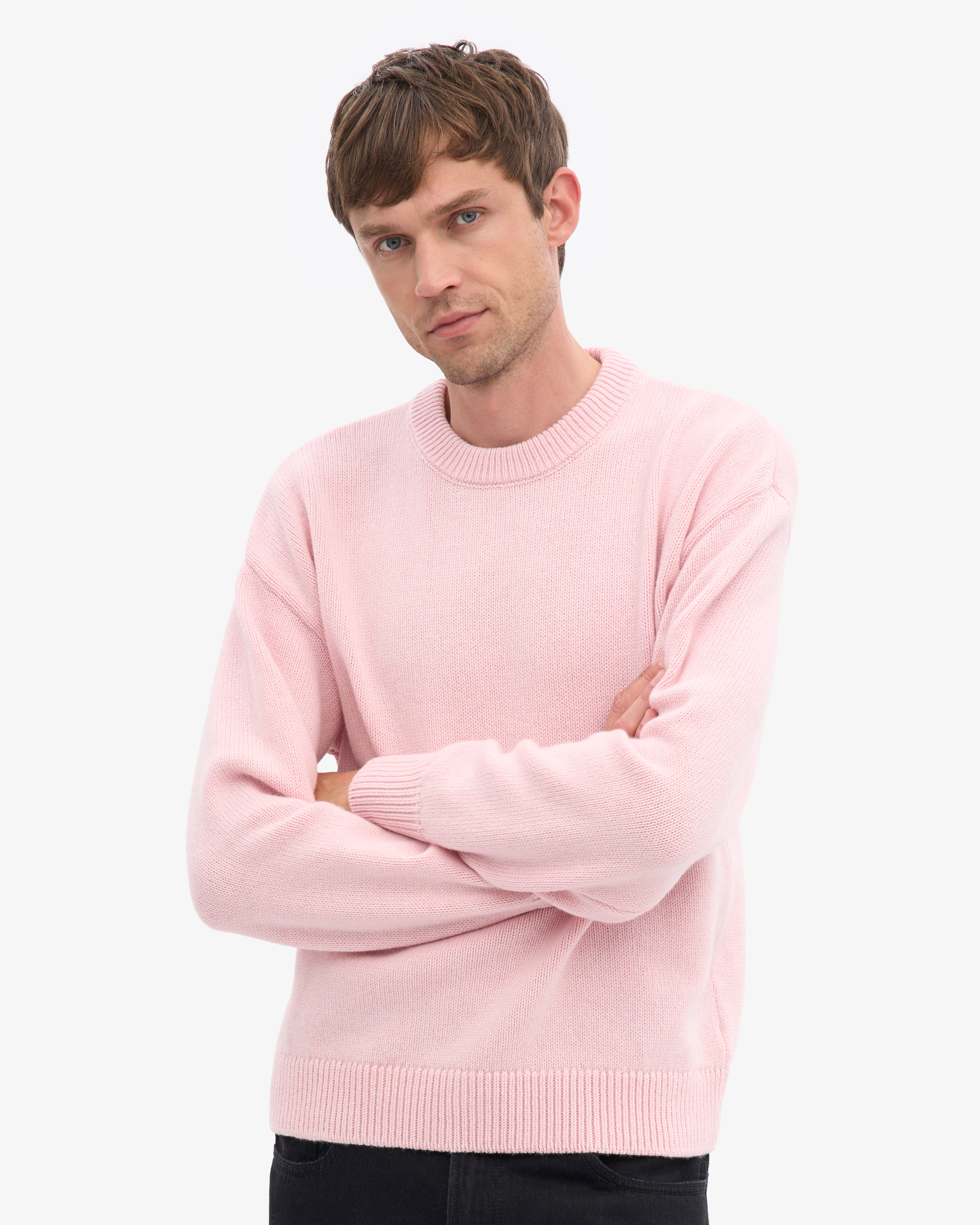 Oversized Merino Wool Crew - Faded Pink