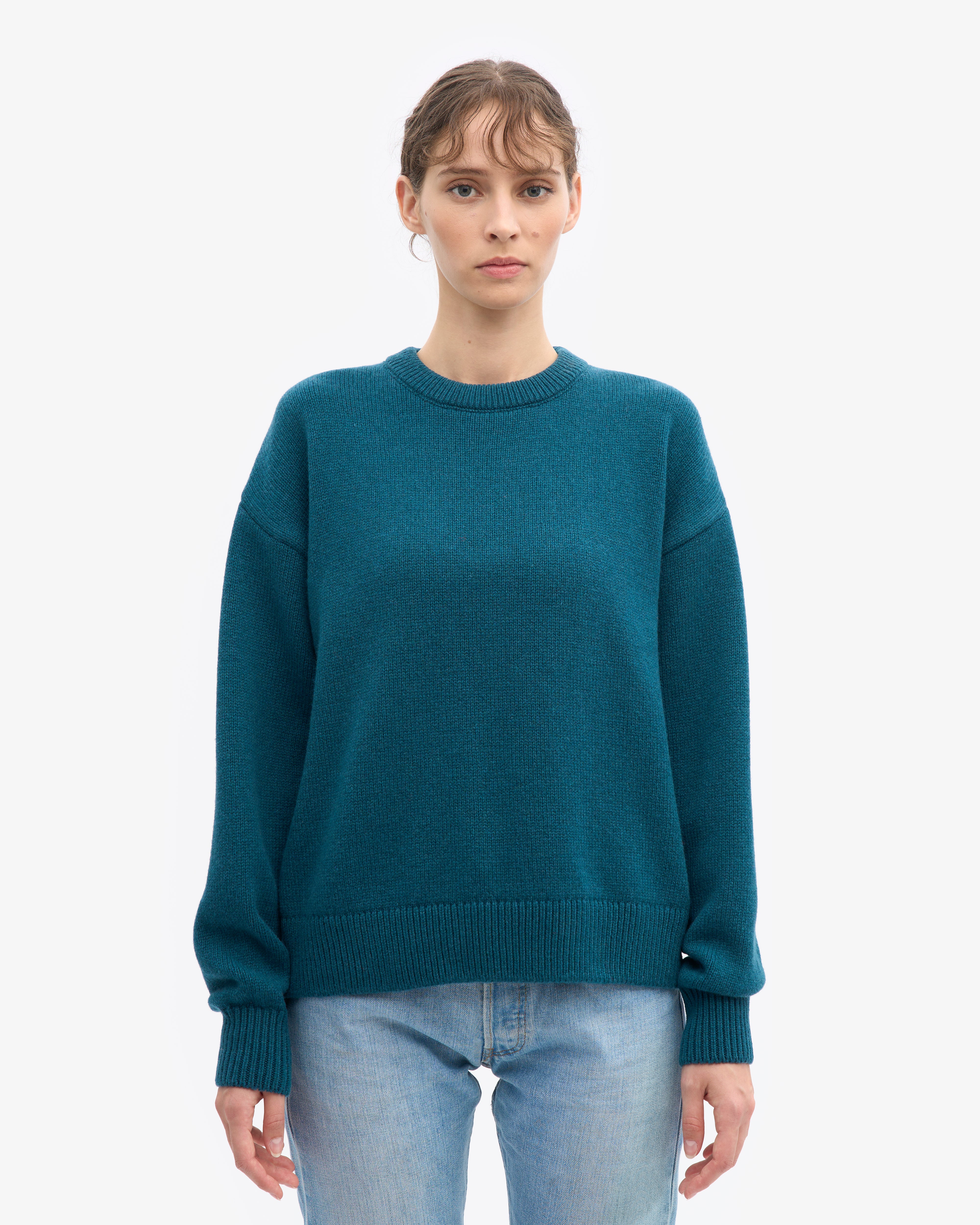 Oversized Merino Wool Crew - Ocean Green