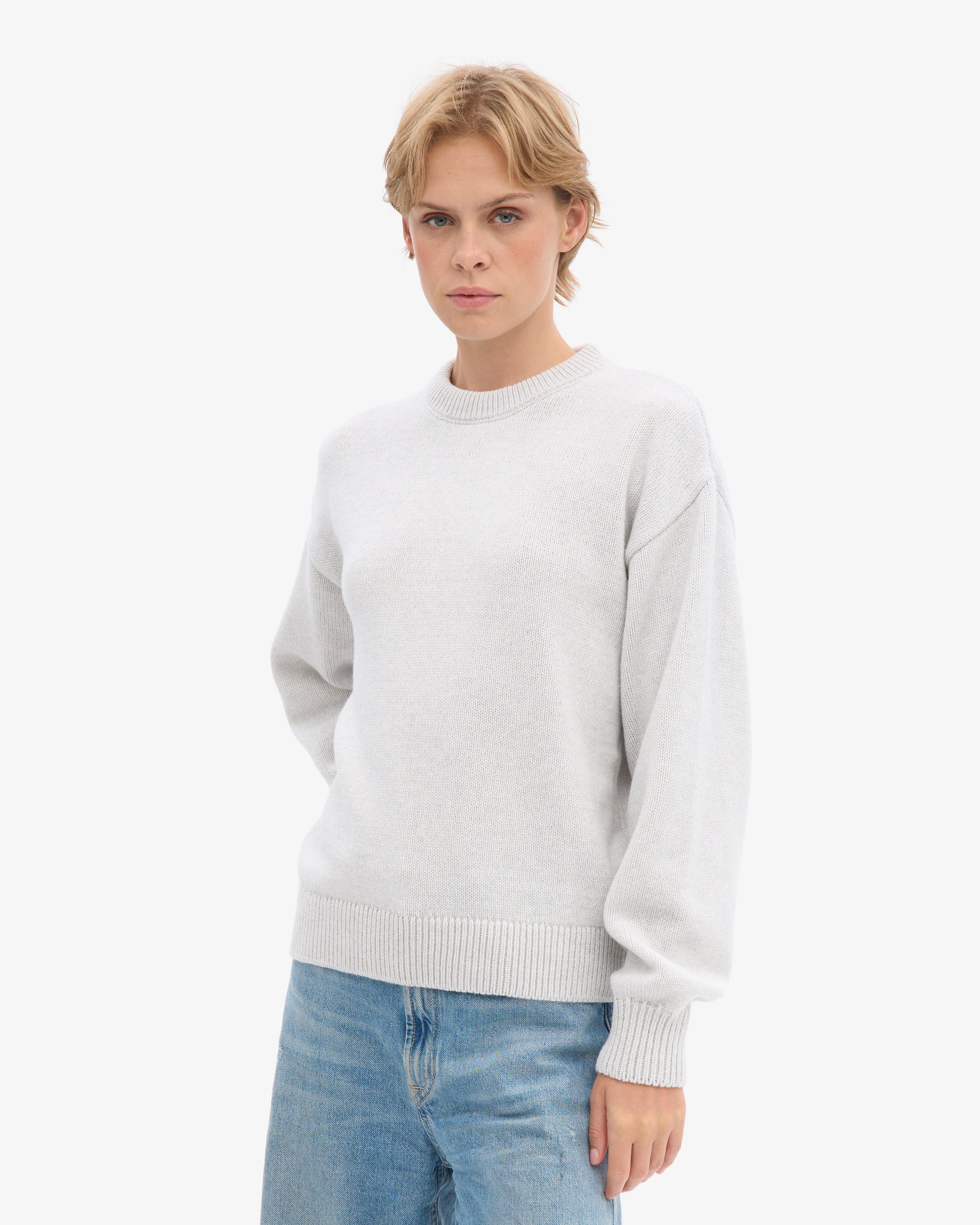 Oversized Merino Wool Crew - Snow Melange