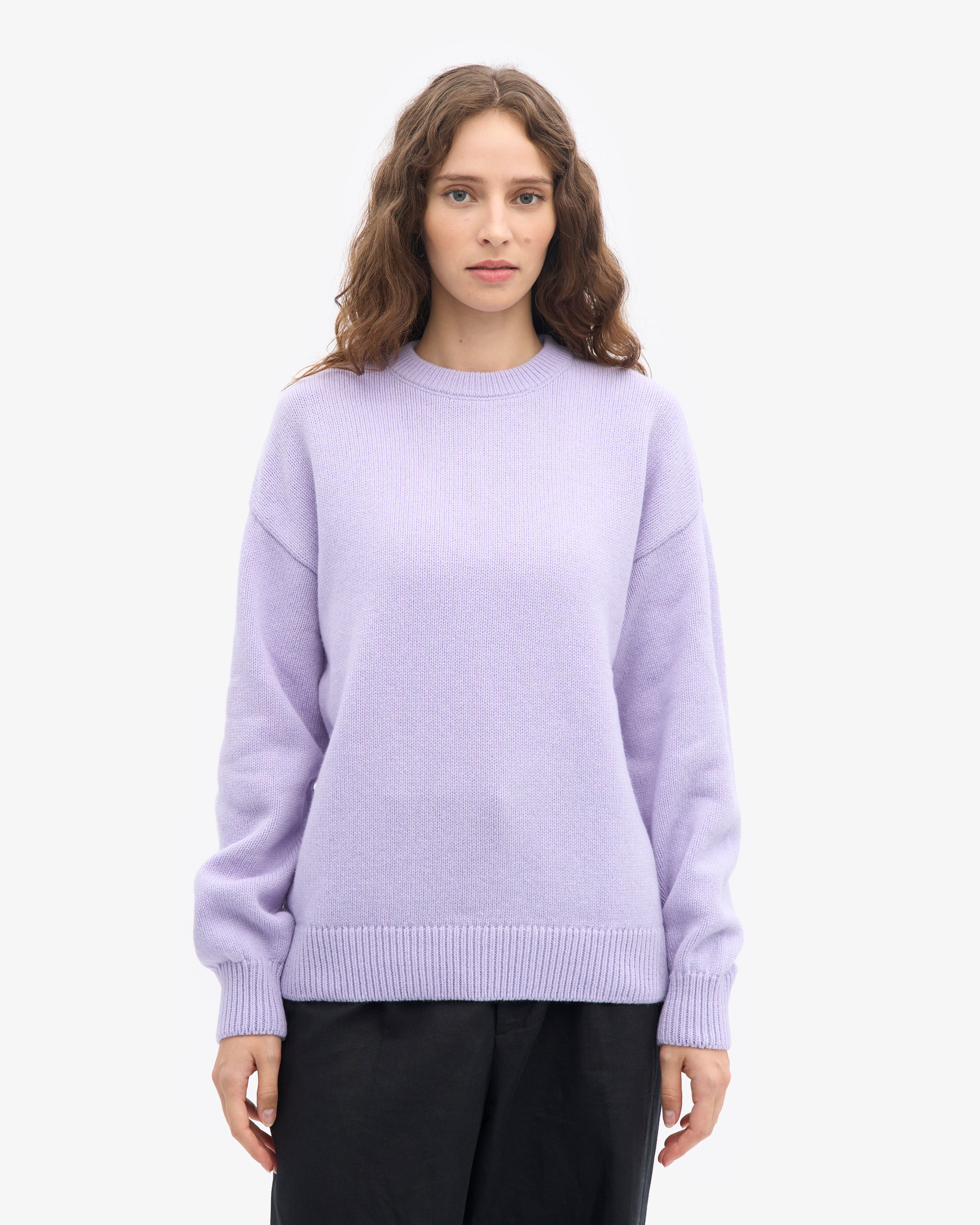 Oversized Merino Wool Crew - Soft Lavender