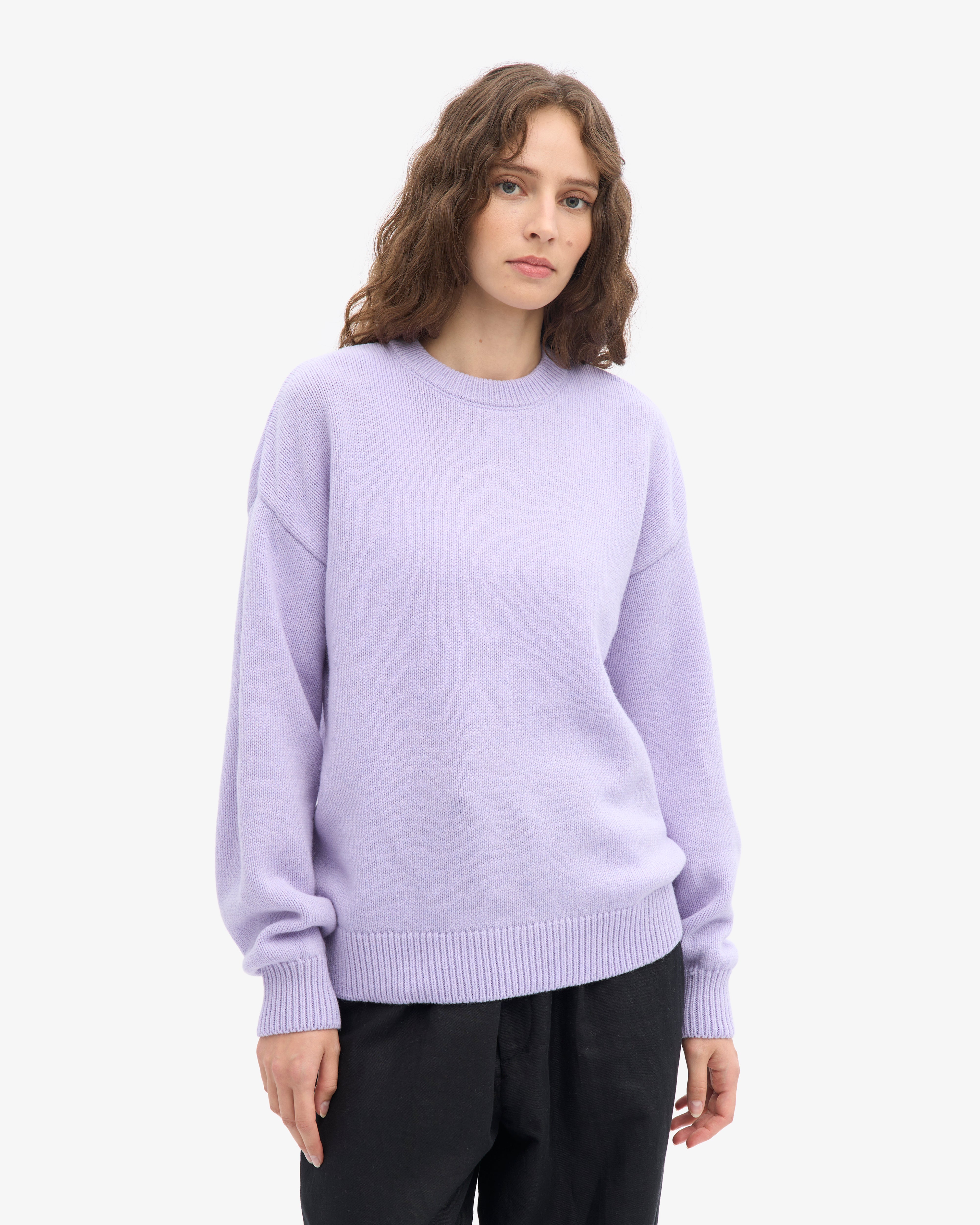 Oversized Merino Wool Crew - Soft Lavender